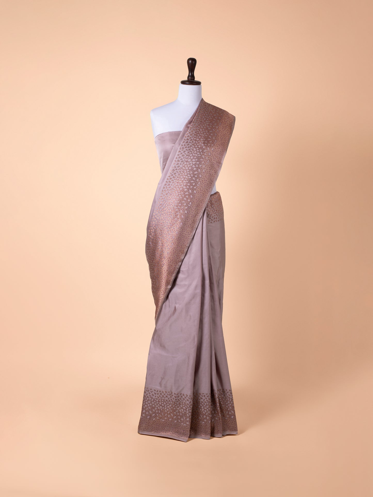 Handwoven Dusty Pink Silk Saree