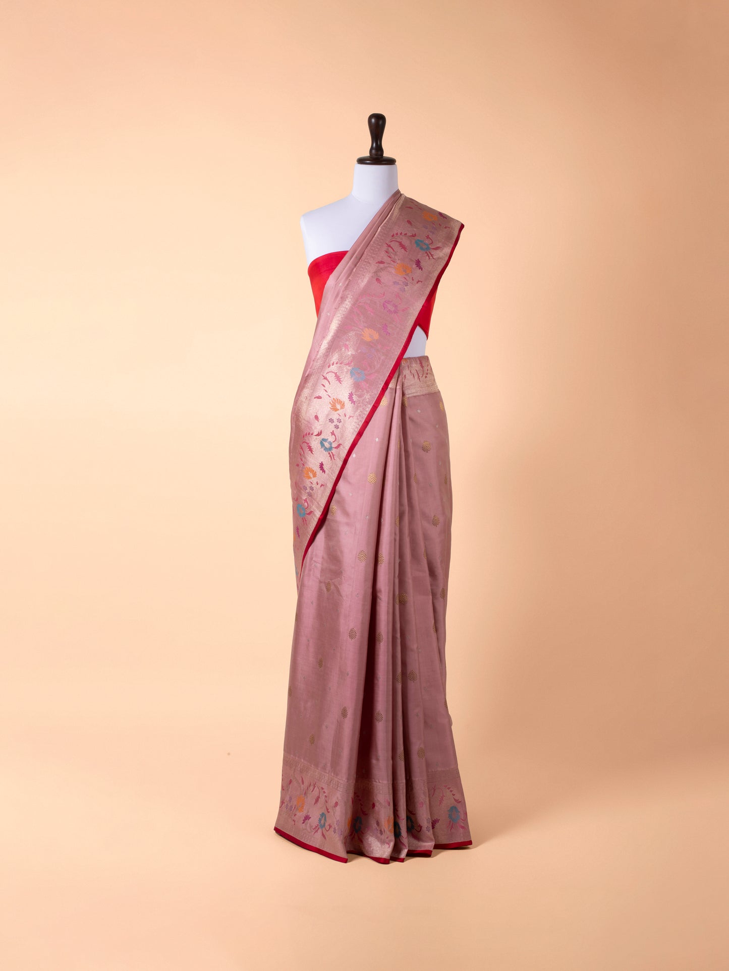 Handwoven Pink Kanjivaram Silk Saree