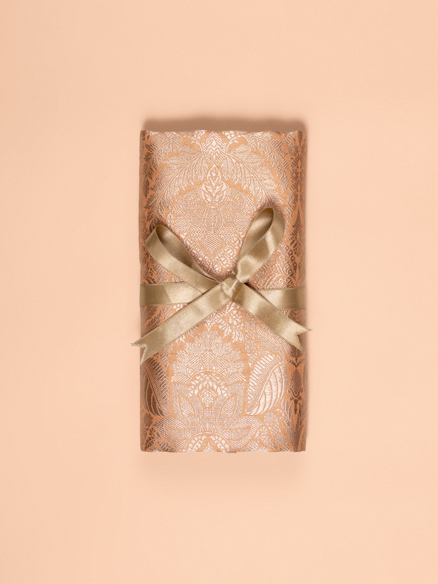 Handwoven Peach Silk Blouse Fabric