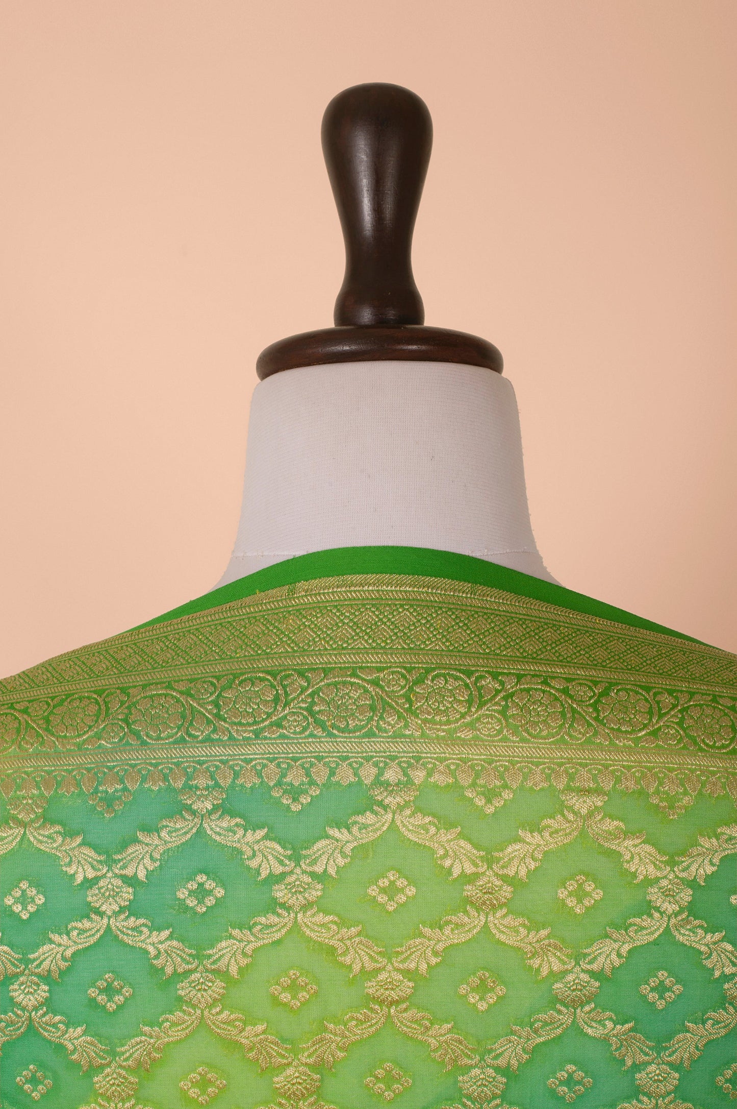 Handwoven Green Georgette Dupatta