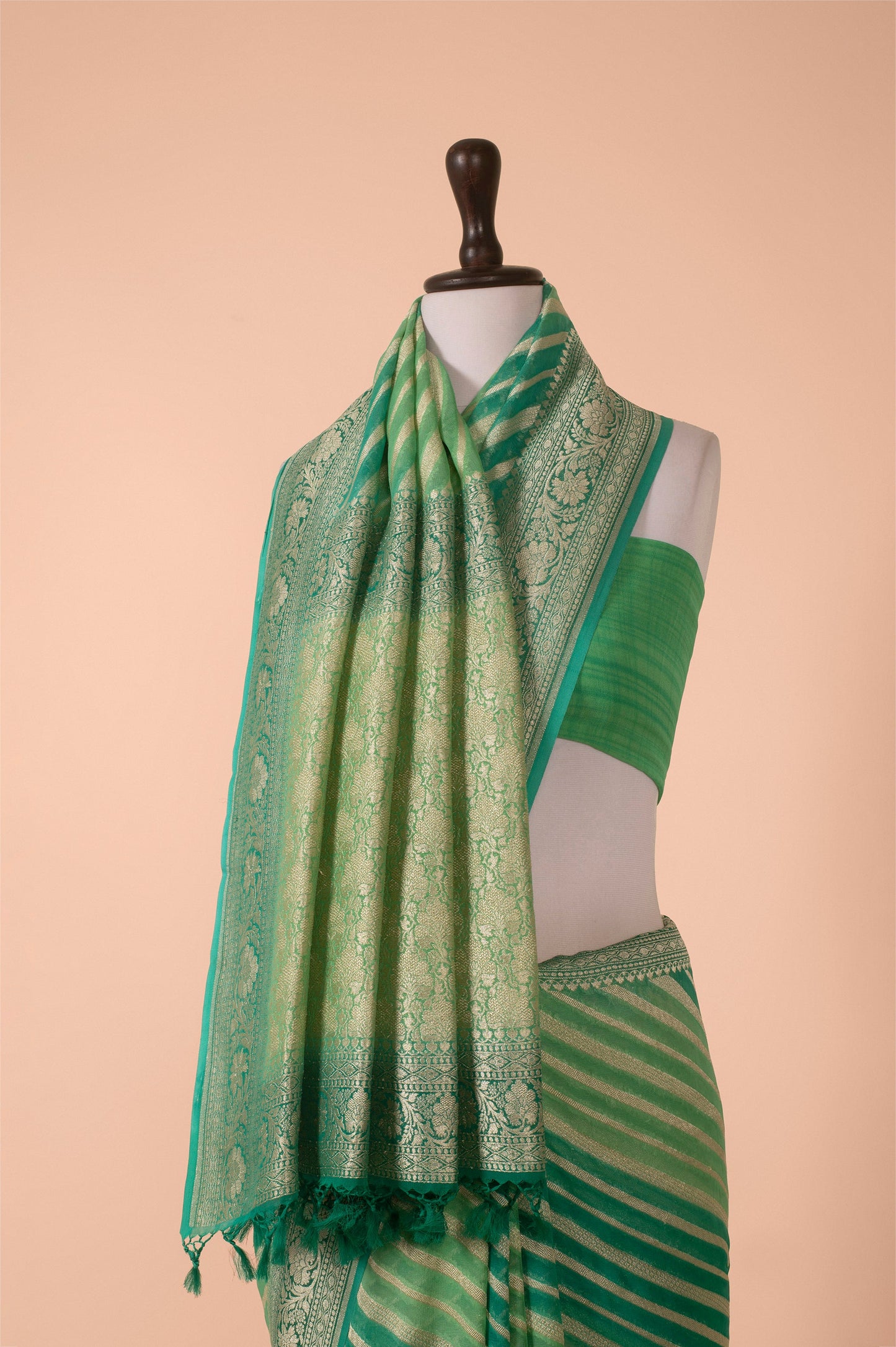 Handwoven Green Georgette Saree