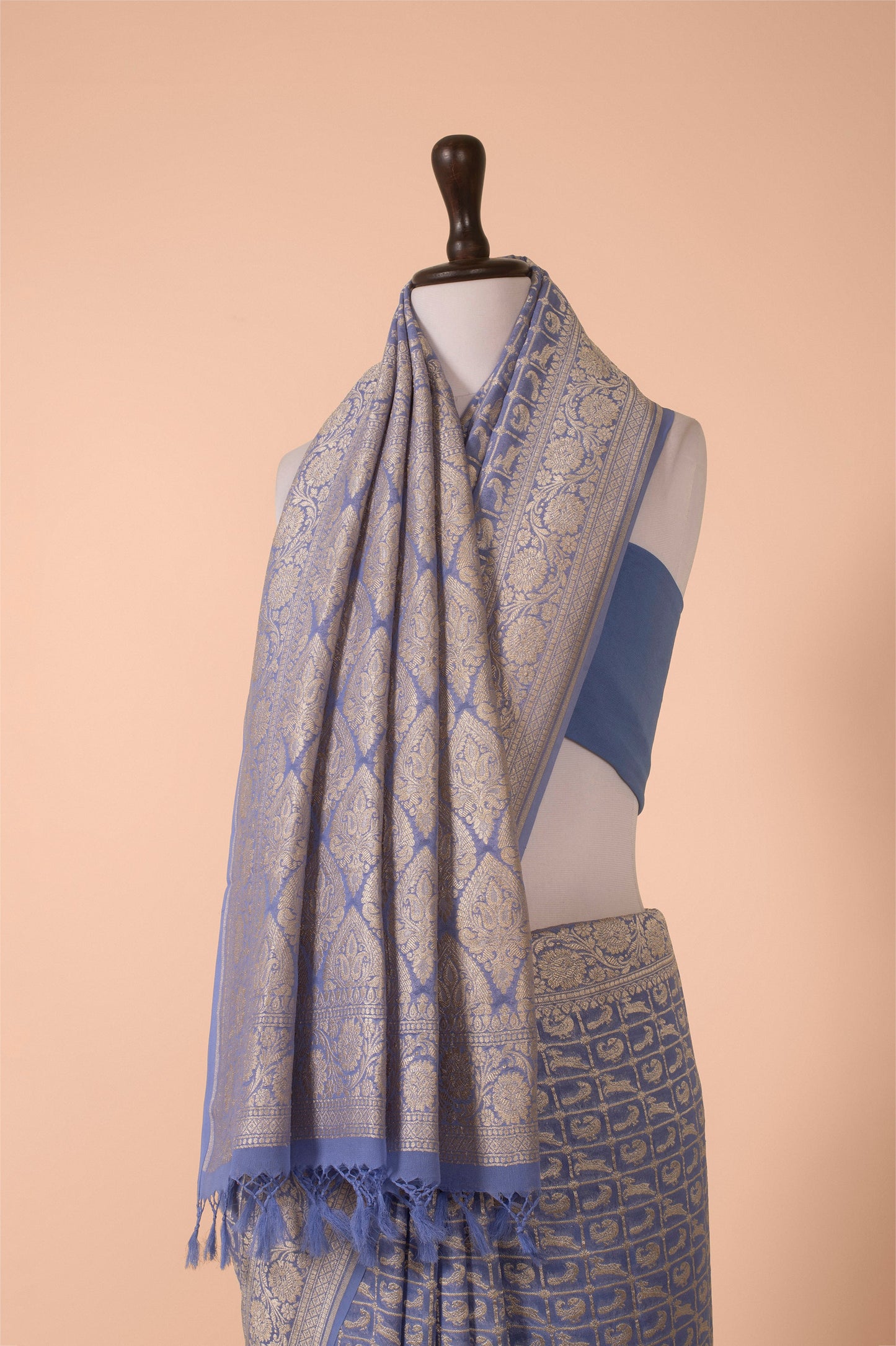 Handwoven Purple Georgette Saree