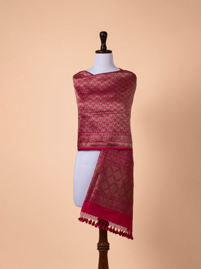 Handwoven Rani Pink Silk Dupatta