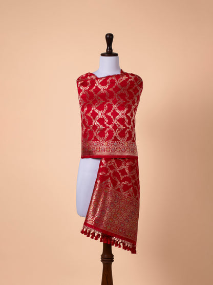 Handwoven Red Silk Dupatta