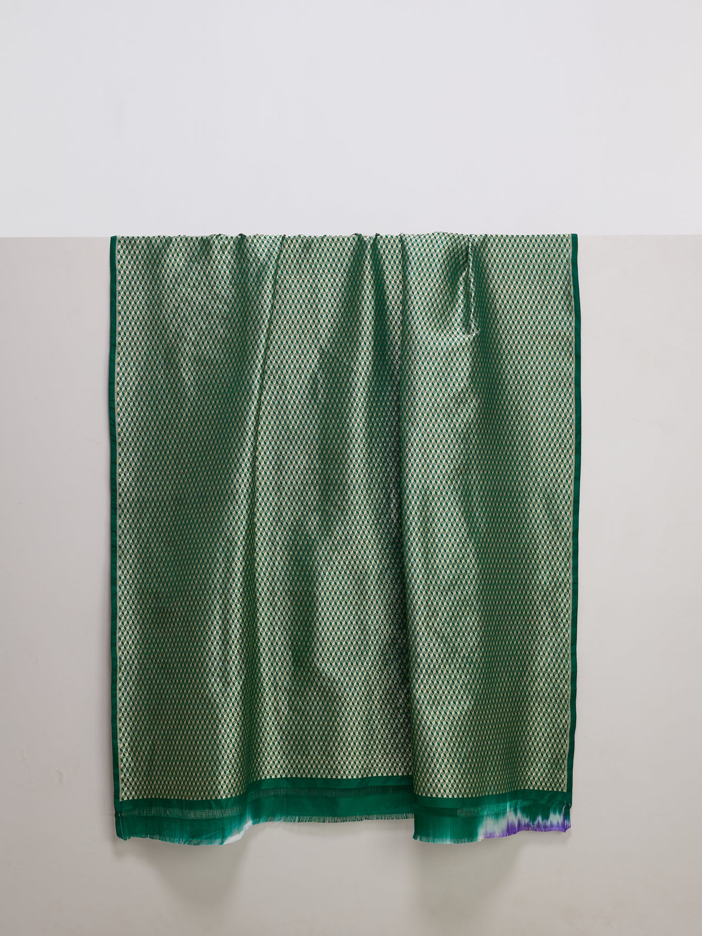 Handwoven Bottle Green Banarasi Silk Fabric