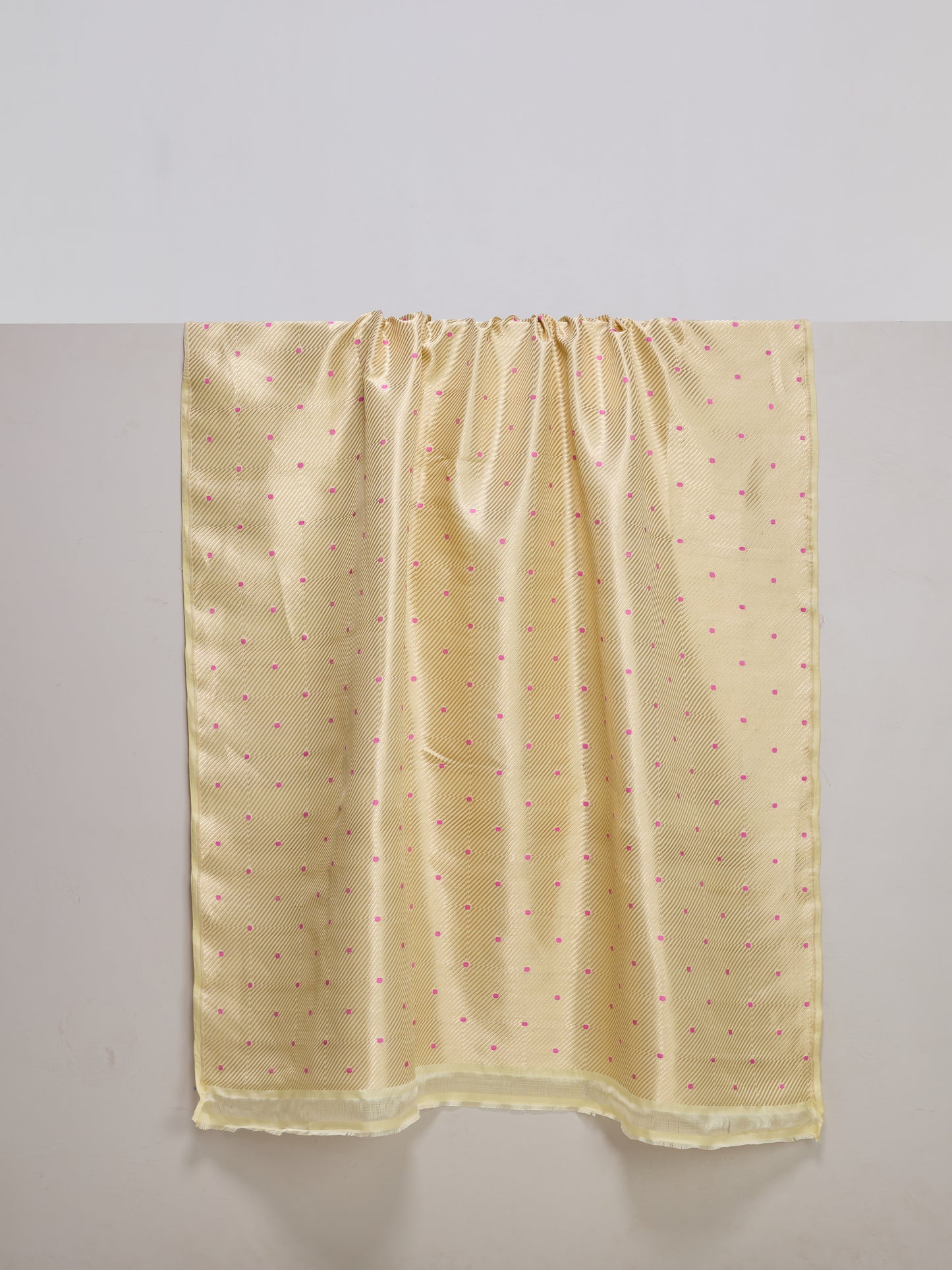 Handwoven Lemon Yellow Silk Banarasi Fabric