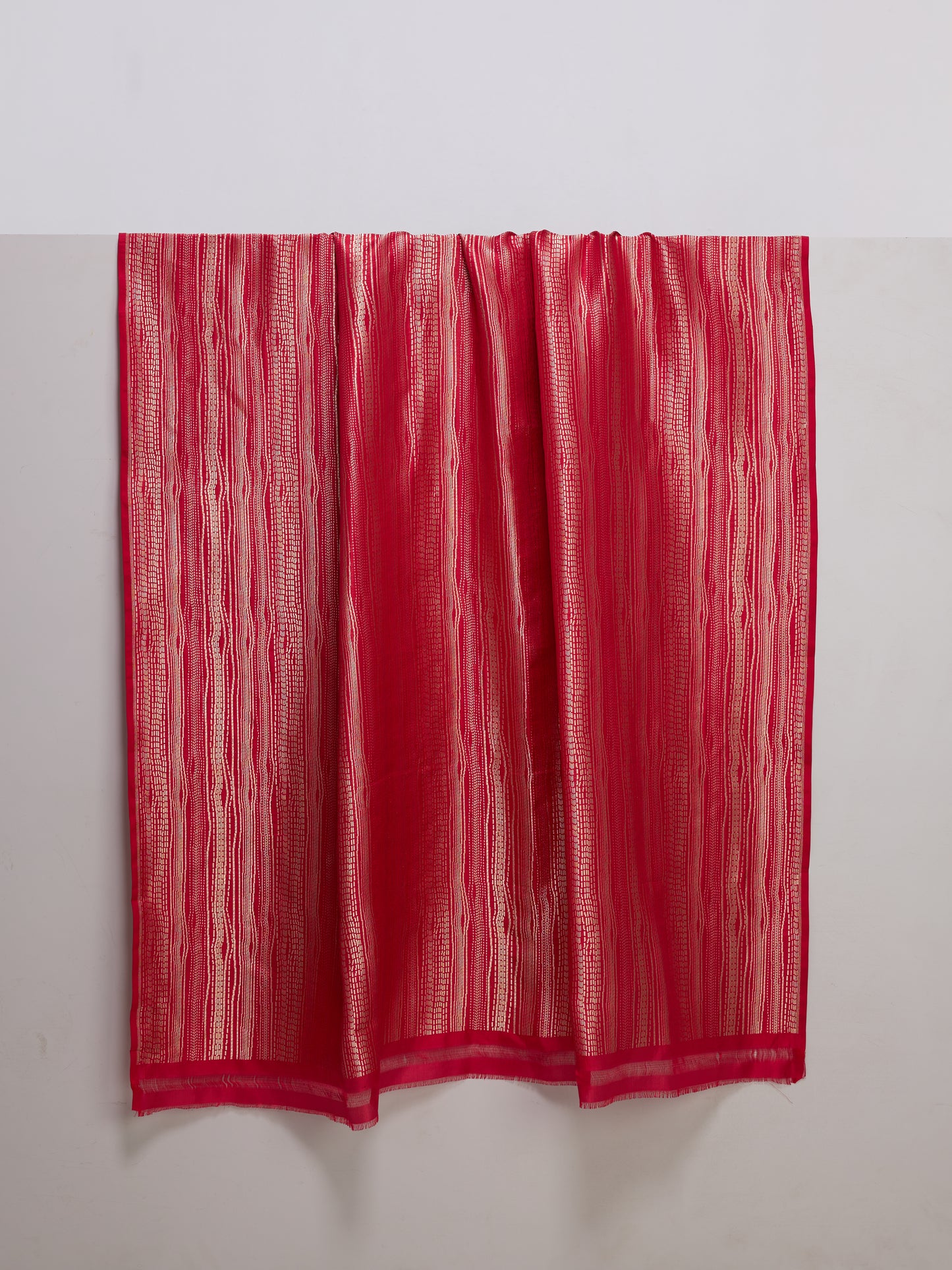 Handwoven Red Banarasi Silk Fabric