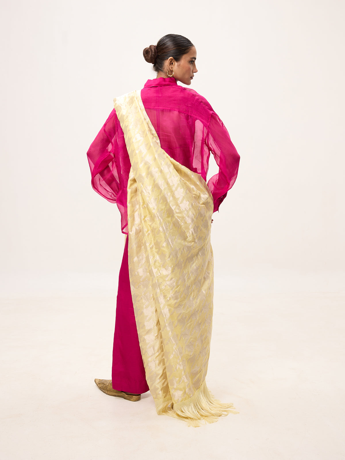 Handwoven Butter Yellow Silk Scarf
