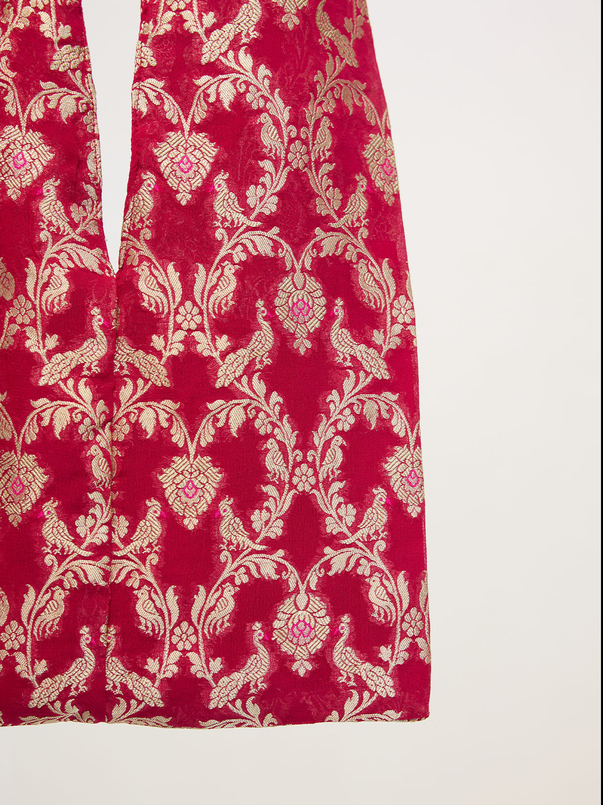 Deep Red Banarasi Potli Bag