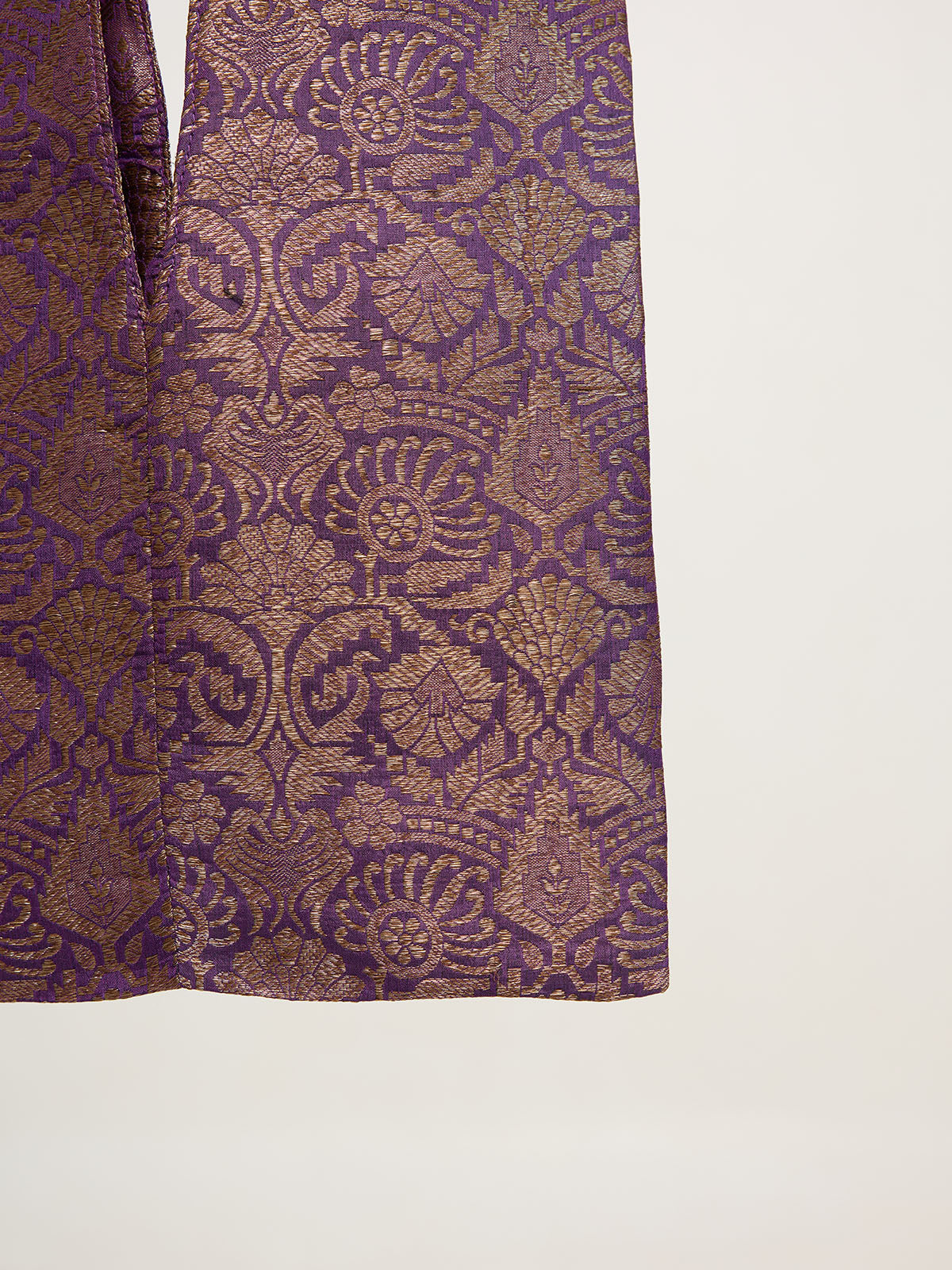 Deep Orchid Banarasi Potli Bag