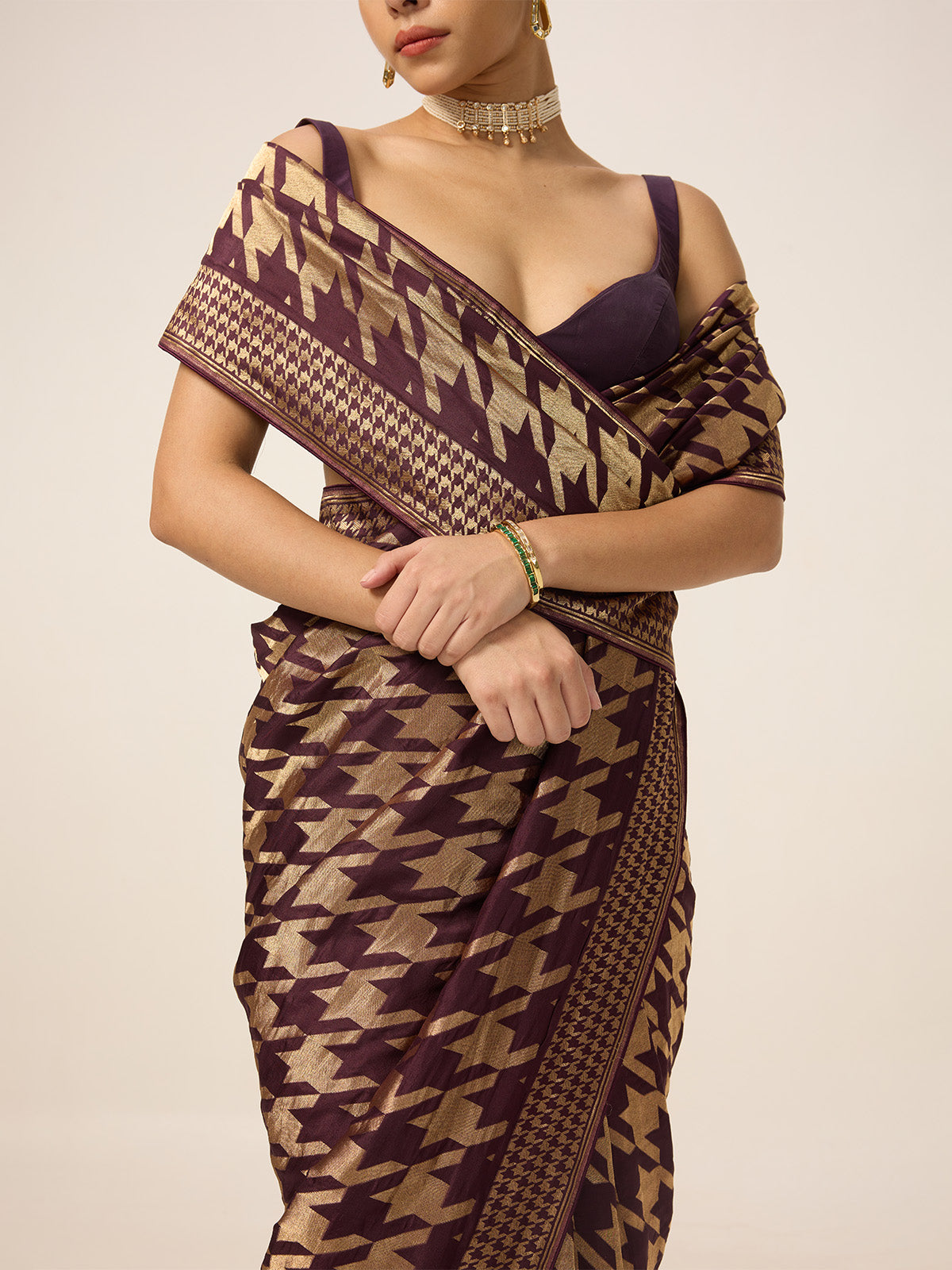 The Burgundy Gerum Saree