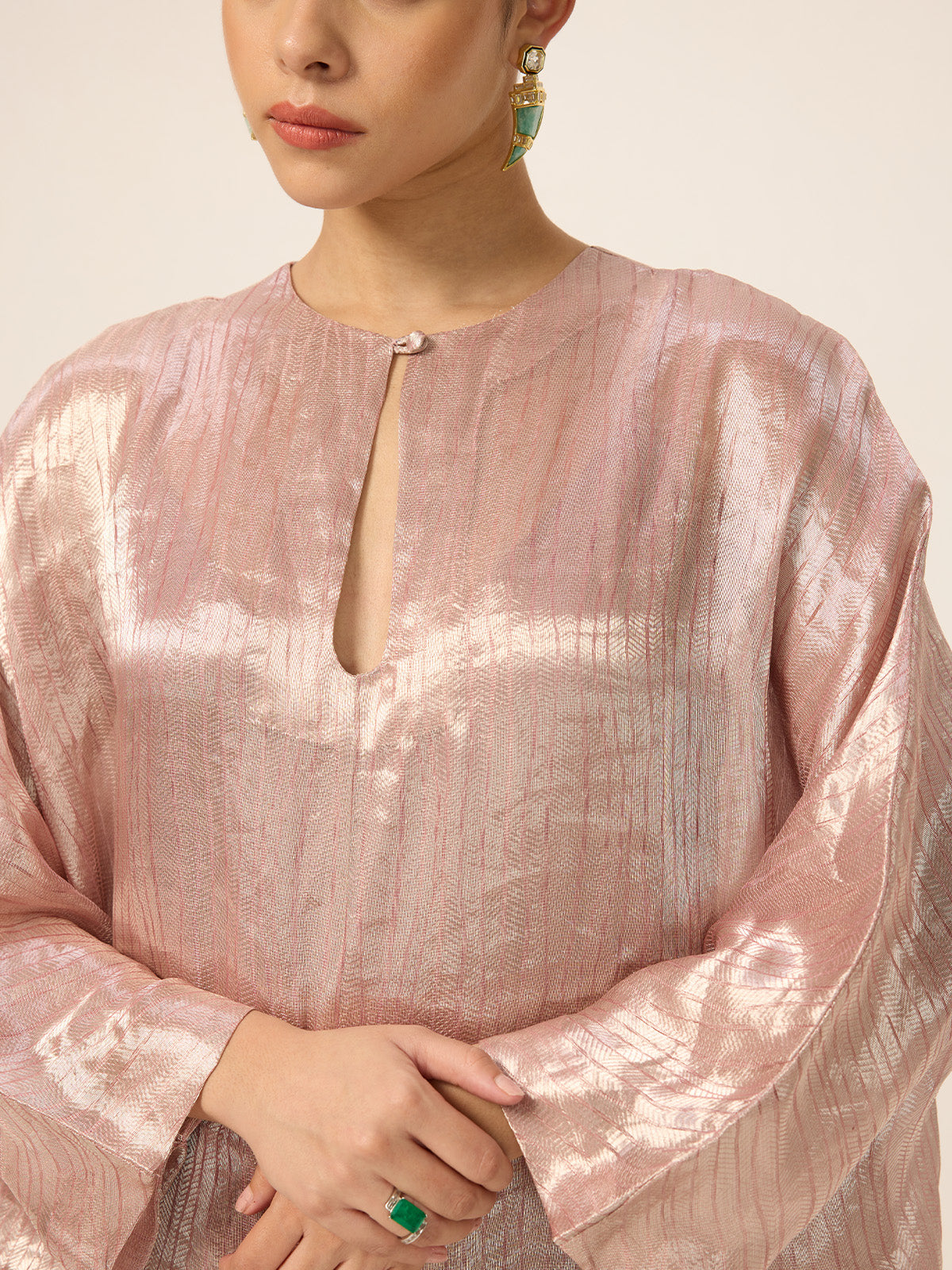 Handwoven Champagne Gold Kaftan