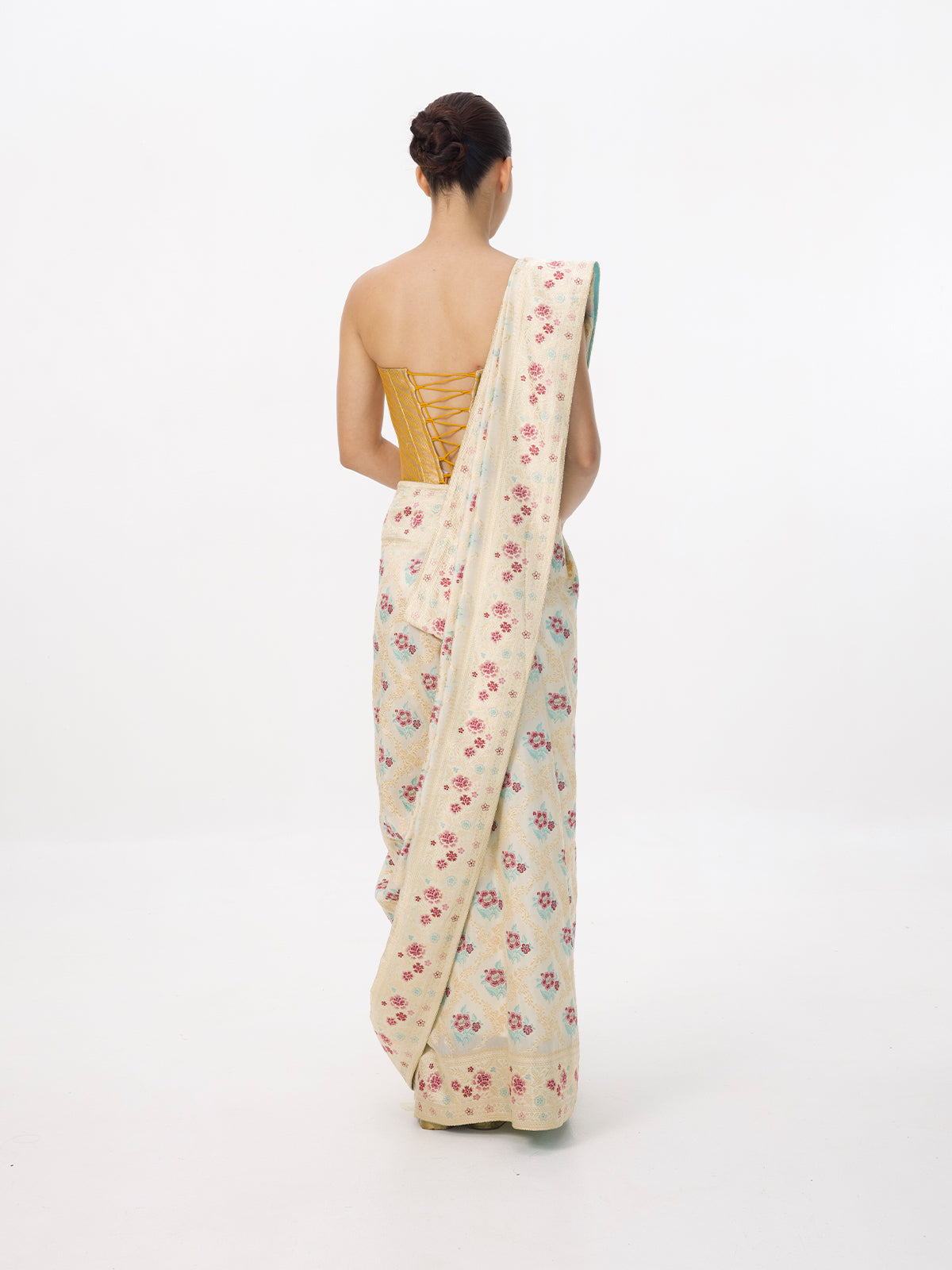 Handwoven Warm Beige Silk Kadhwa Banarasi Saree
