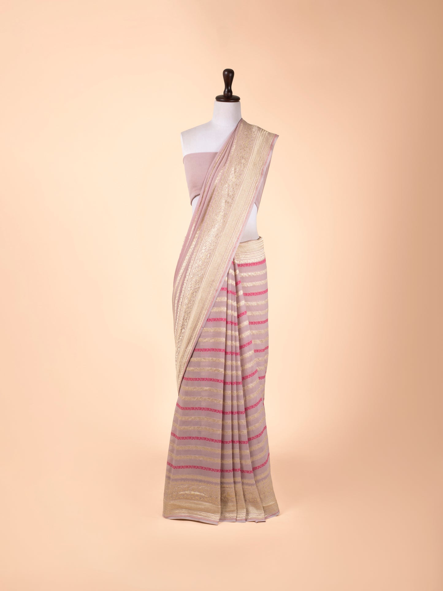 Handwoven Mauve Georgette Saree