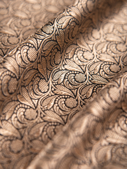 Handwoven Black Silk Fabric- D