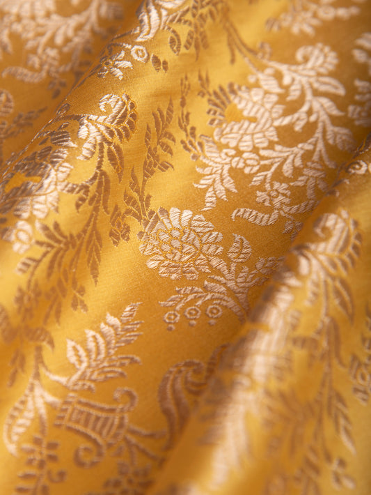 Handwoven Yellow Silk Fabric- D