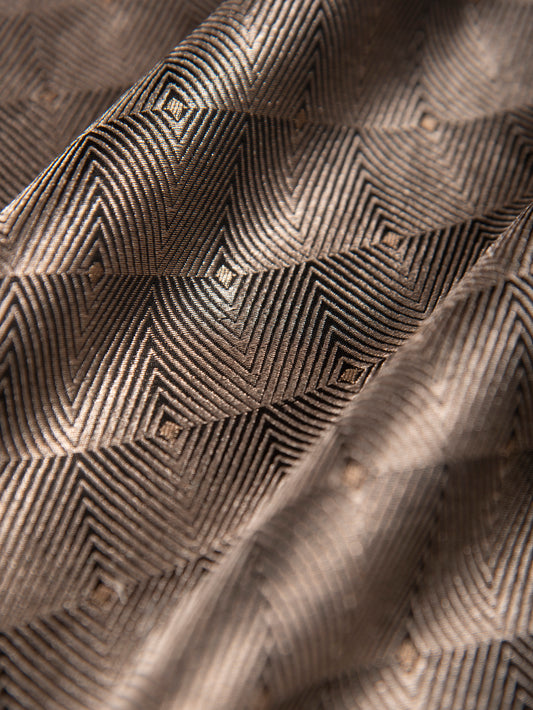 Handwoven Black Silk Fabric- D