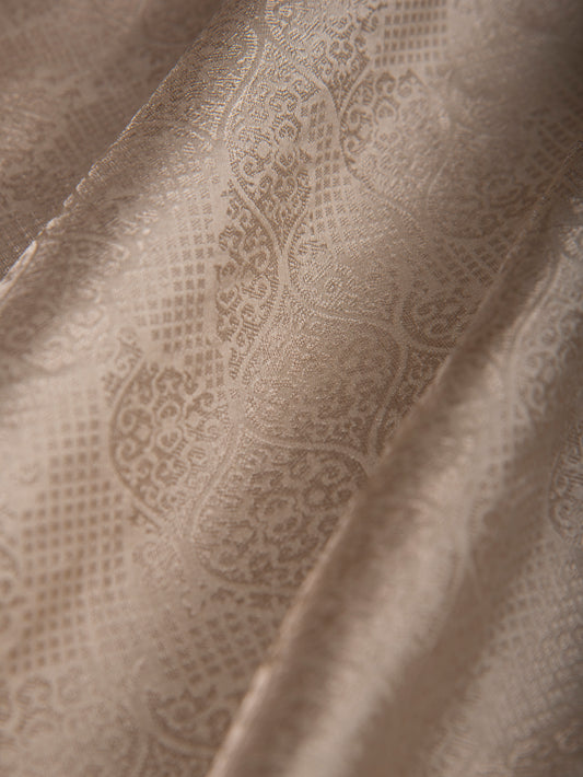 Handwoven Grey Silk Fabric- D
