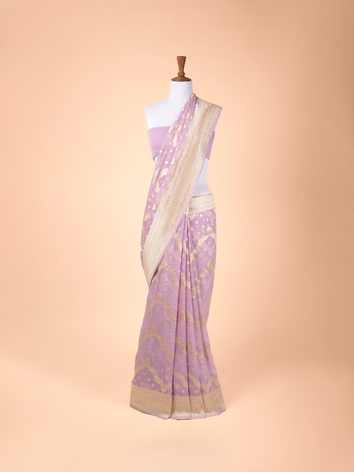 Handwoven Mauve Georgette Saree