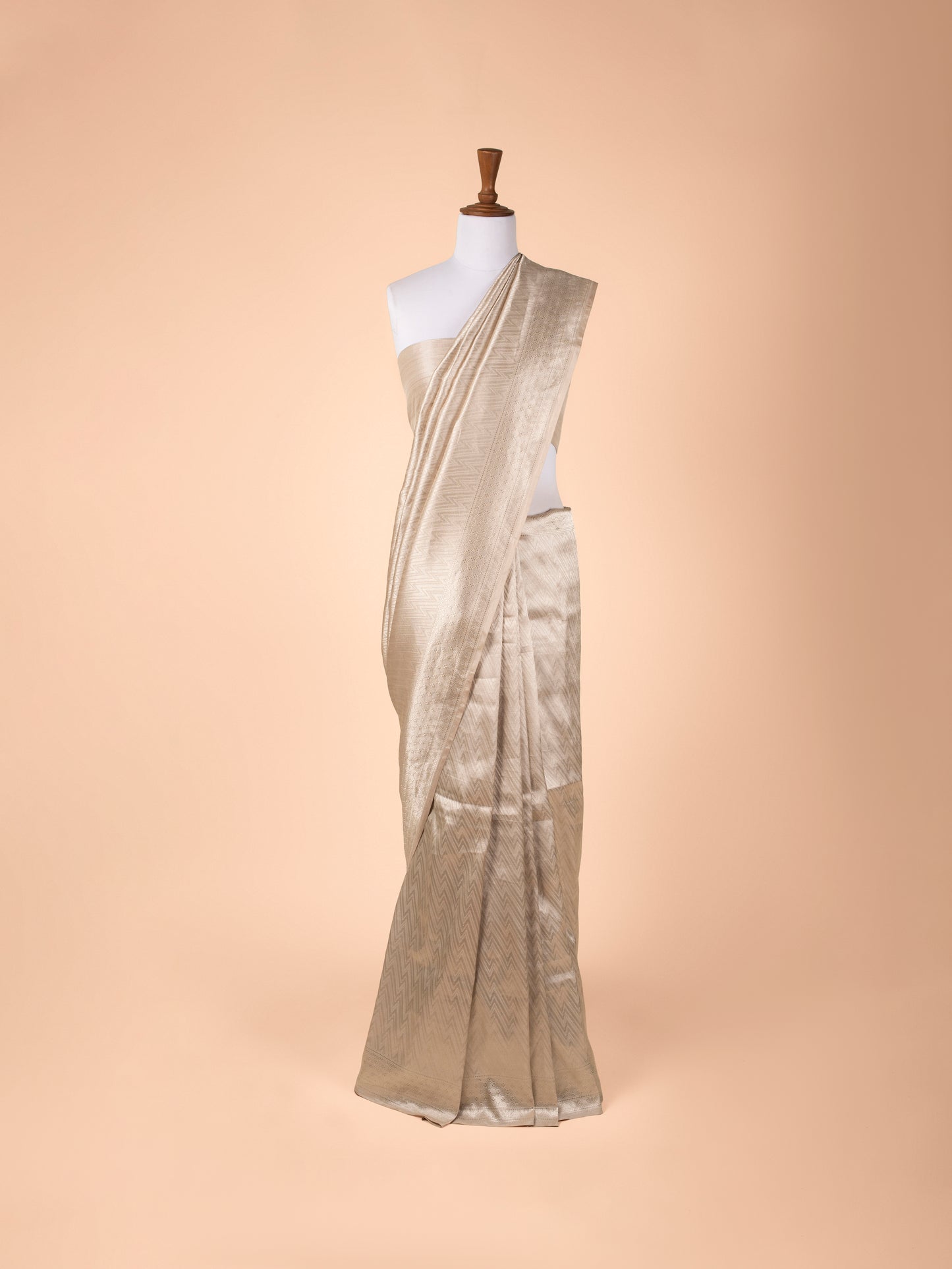 Handwoven Beige Silk Saree