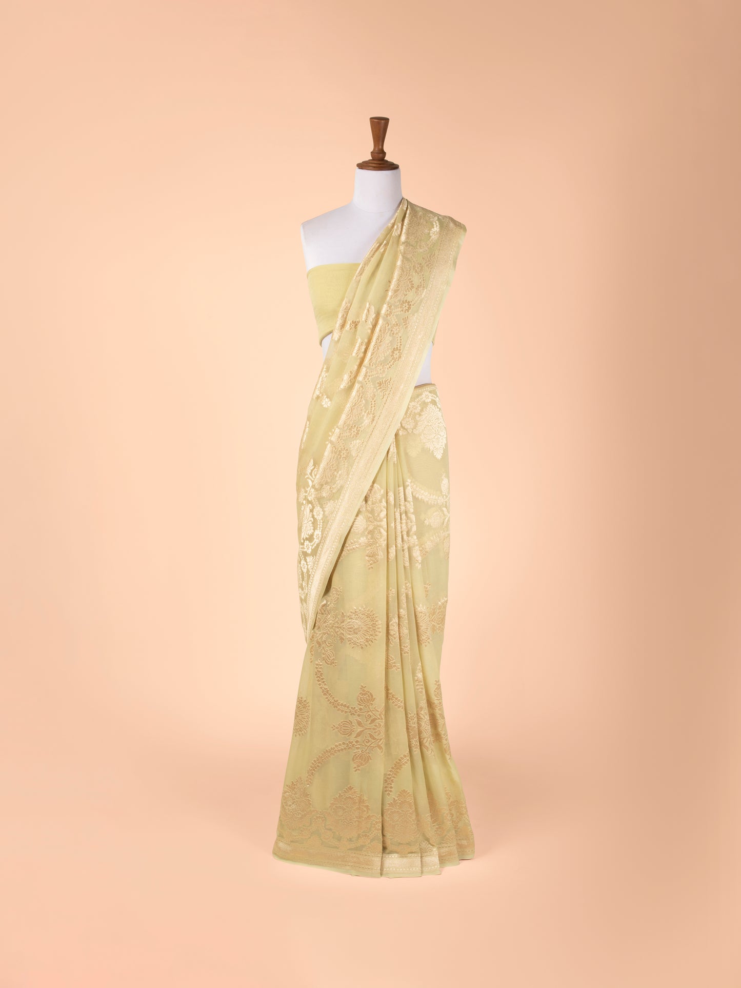Handwoven Green Georgette Saree