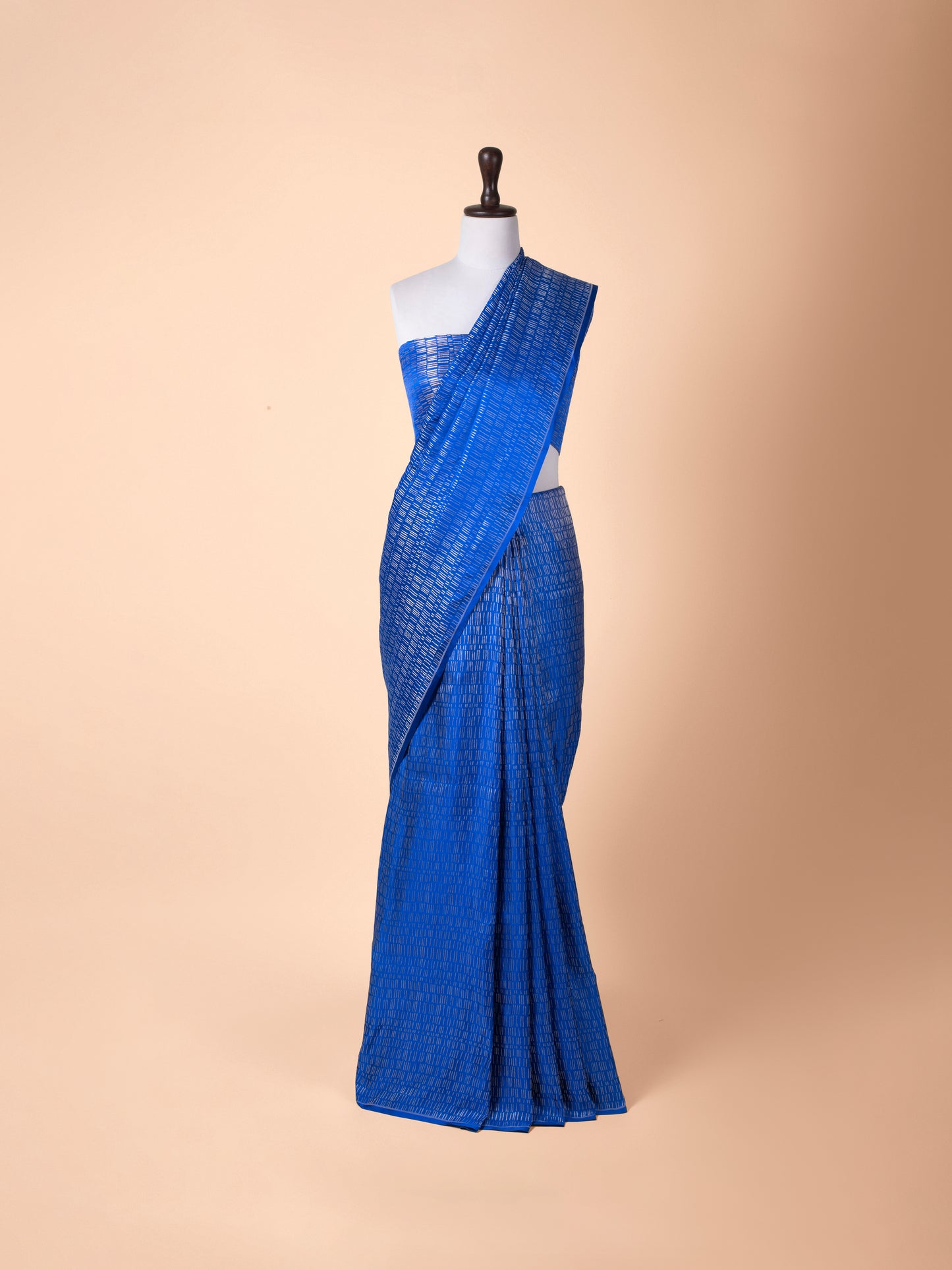 Handwoven Blue Satin Silk Saree