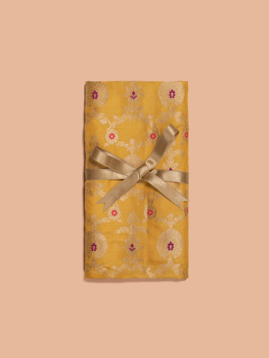 Handwoven Yellow Silk Blouse Fabric