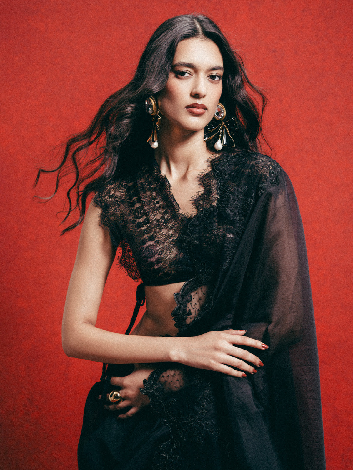 Handwoven Black Kora Banarasi Saree