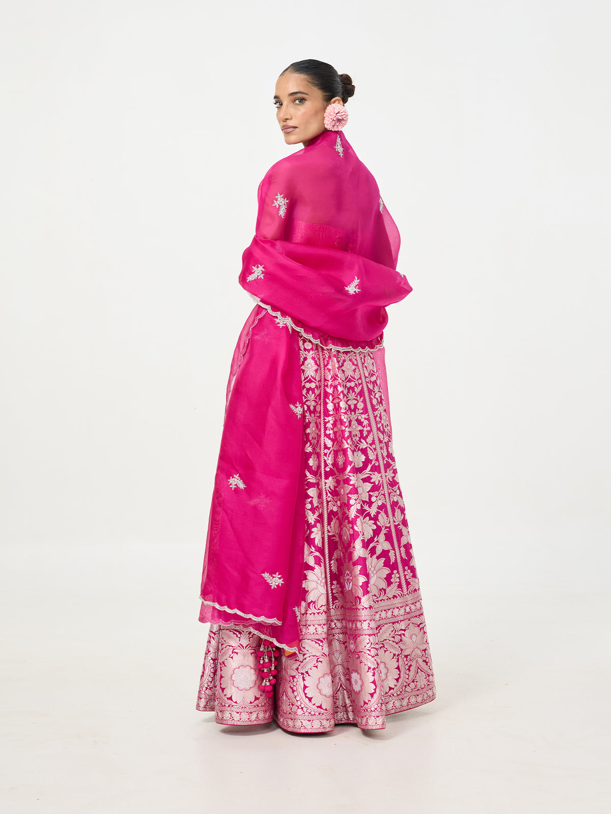 Handwoven Maroon Banarasi Lehenga
