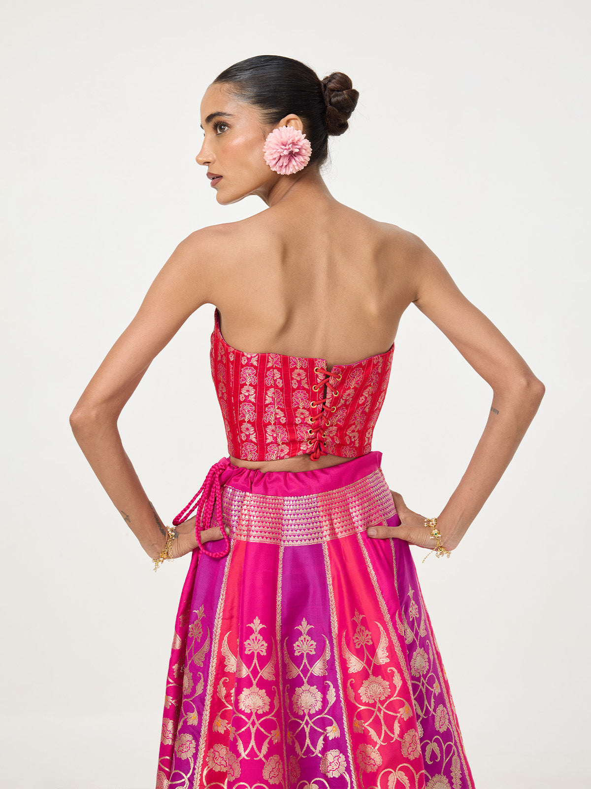 Handwoven Hot Pink Banarasi Lehenga