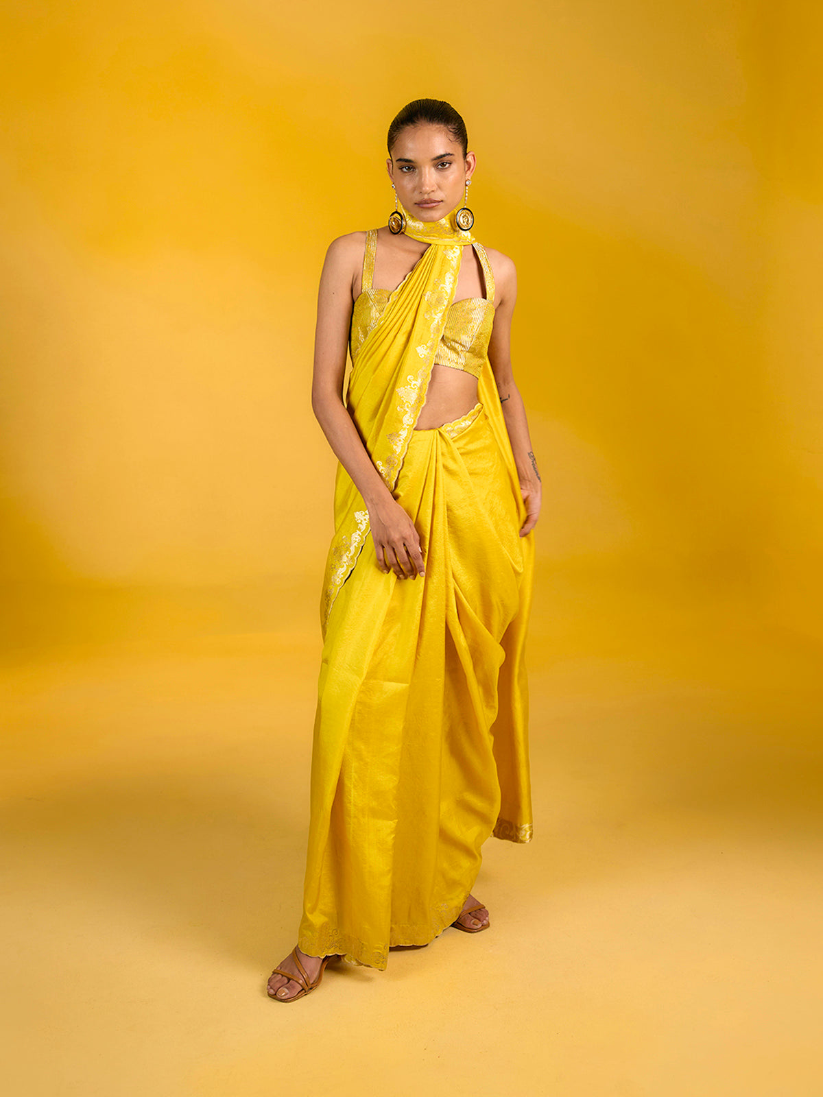 The Pineapple Breeze Saree