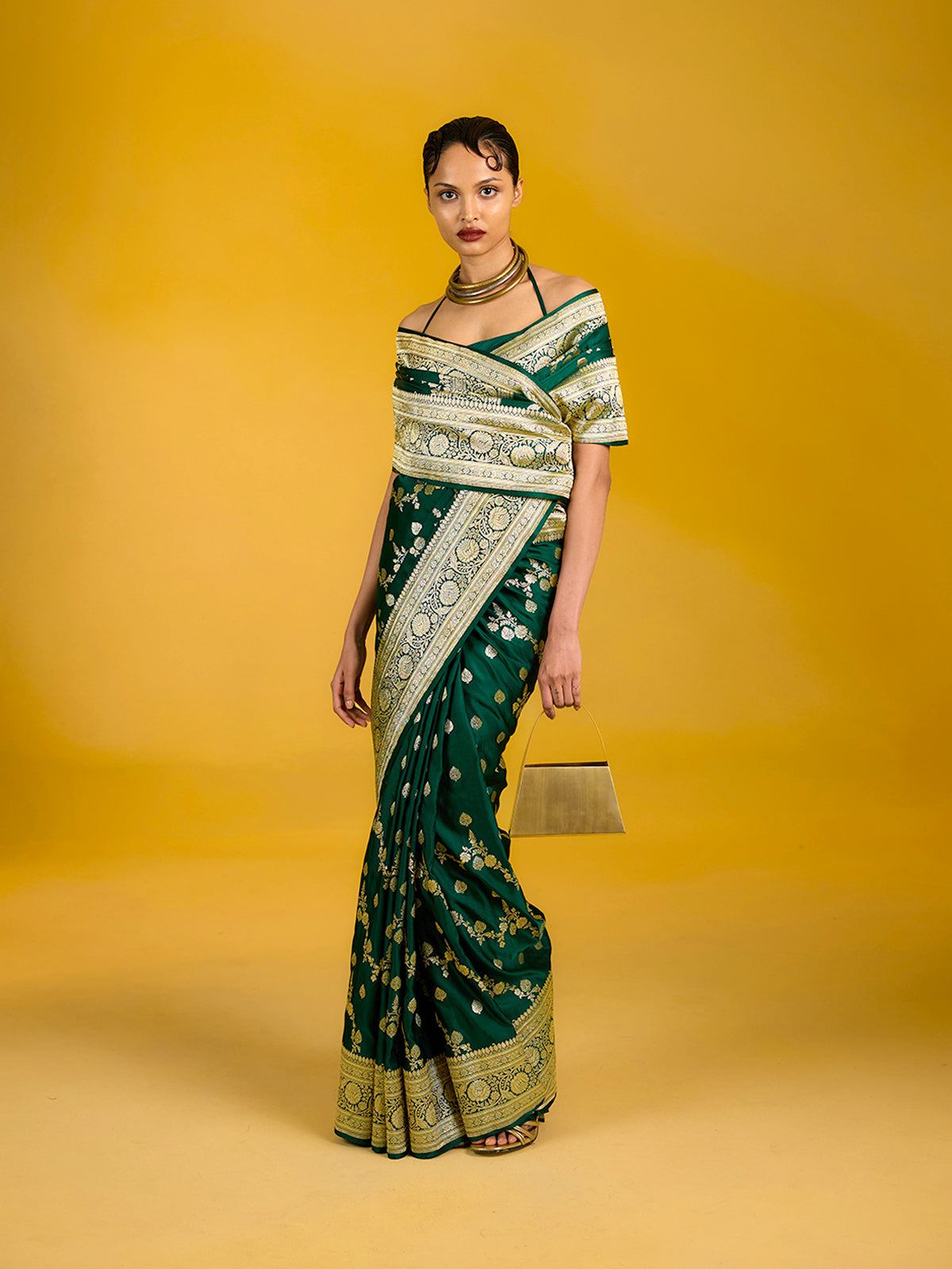 Banarasi Green Saree