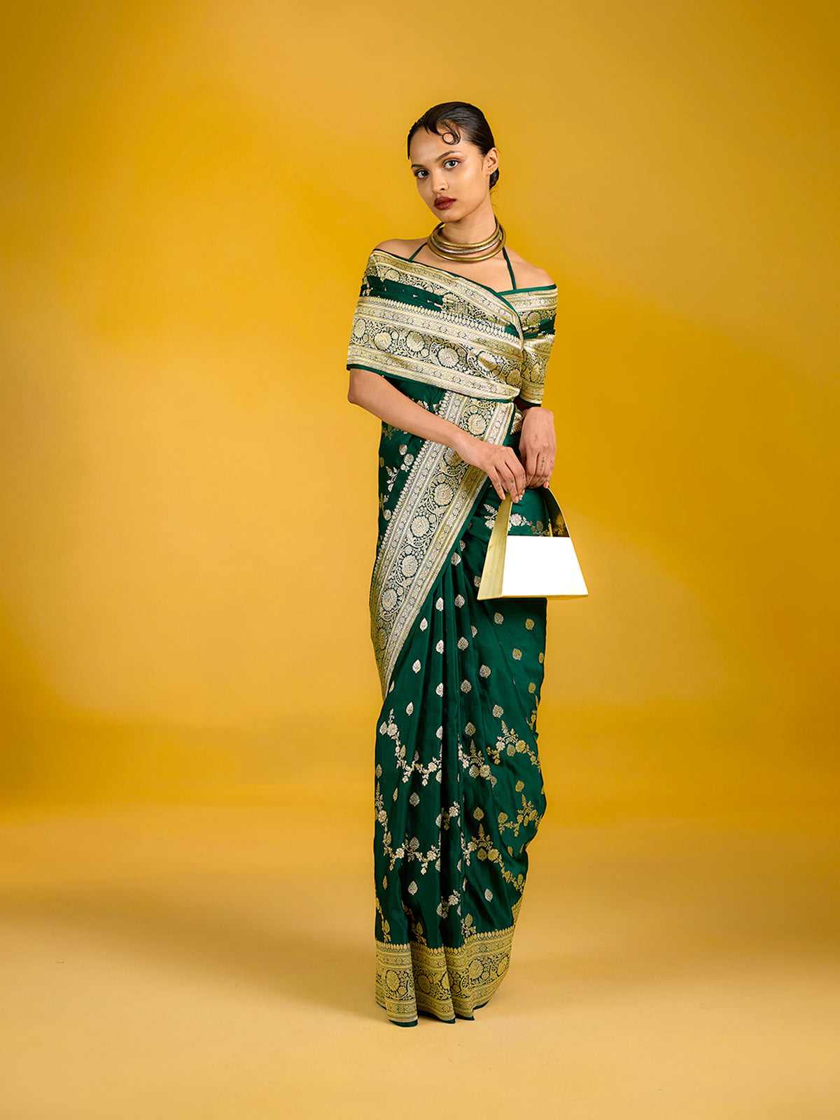 Banarasi Green Saree