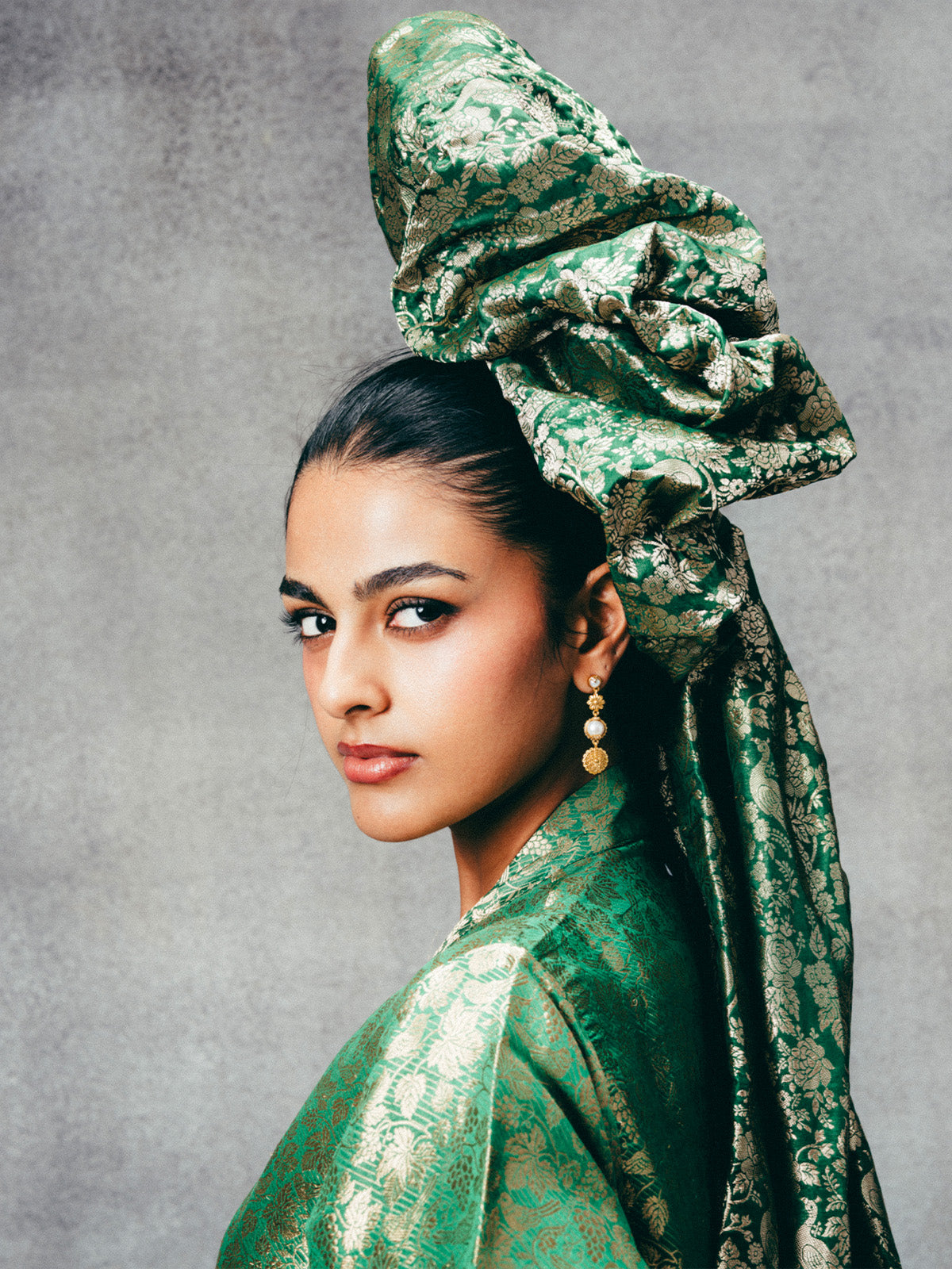 Handwoven Jade Banarasi Kaftan