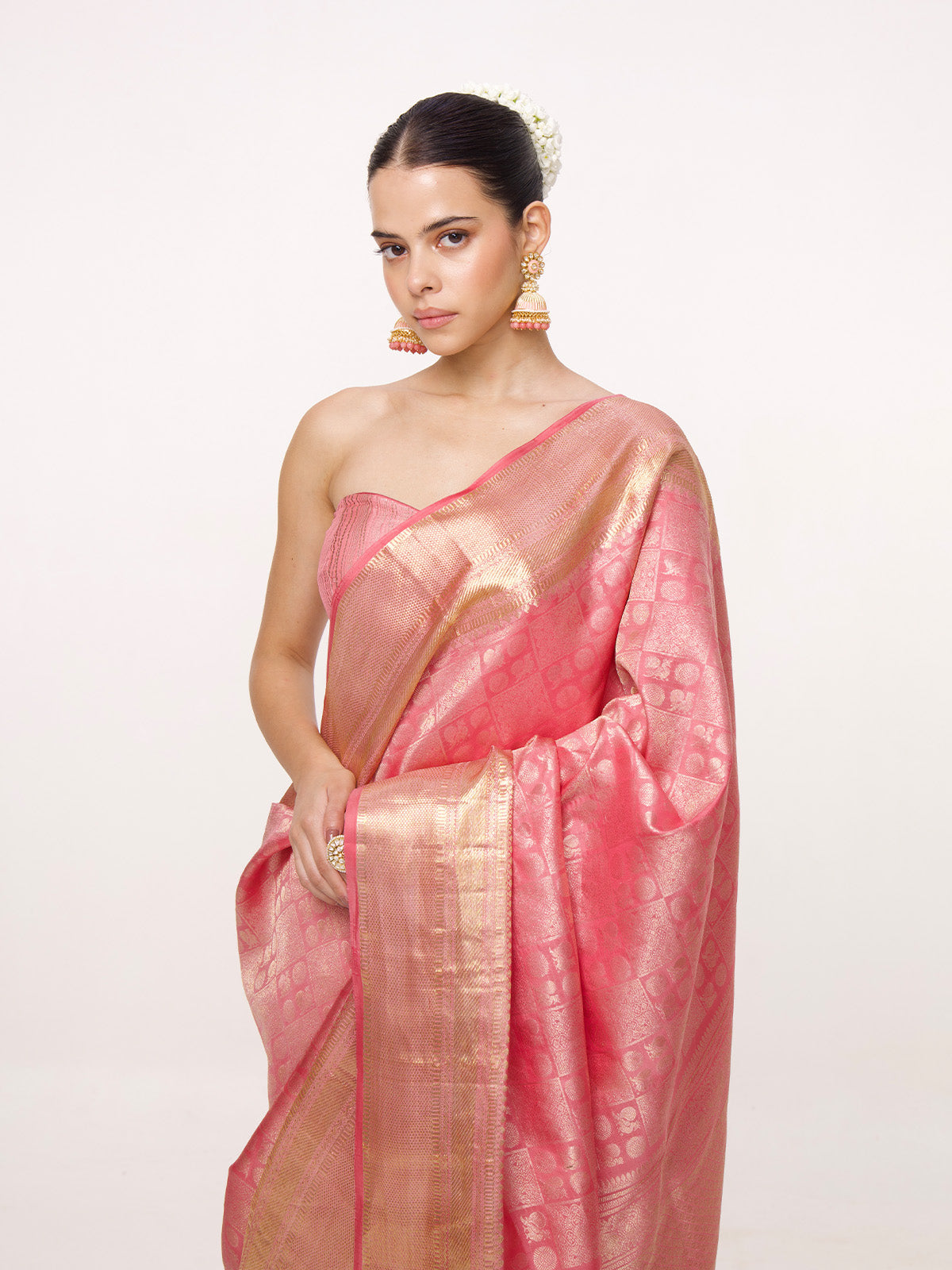 Handwoven Brick Red Kanjivaram Saree