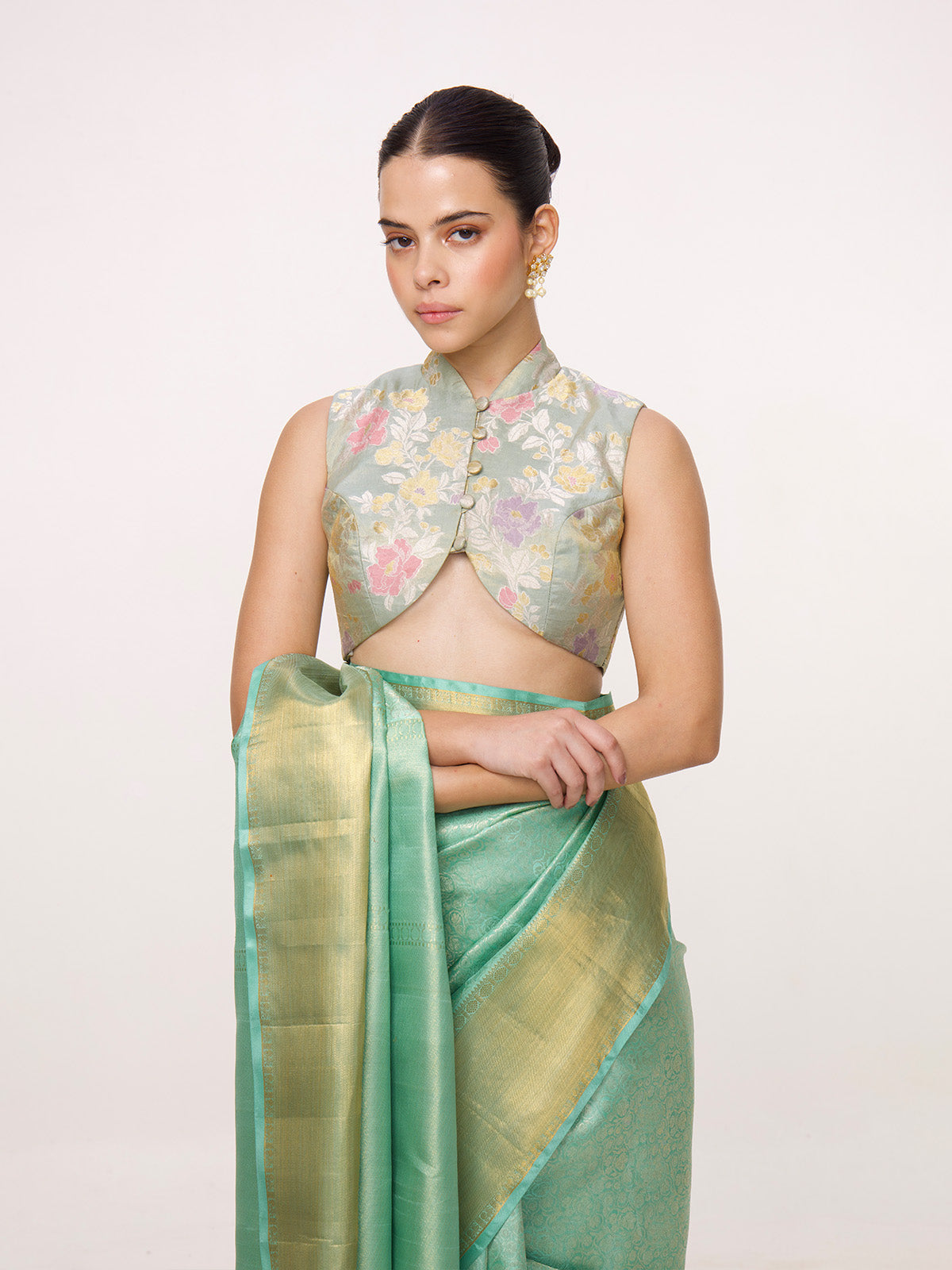 Handwoven Turquoise Kanjivaram Saree