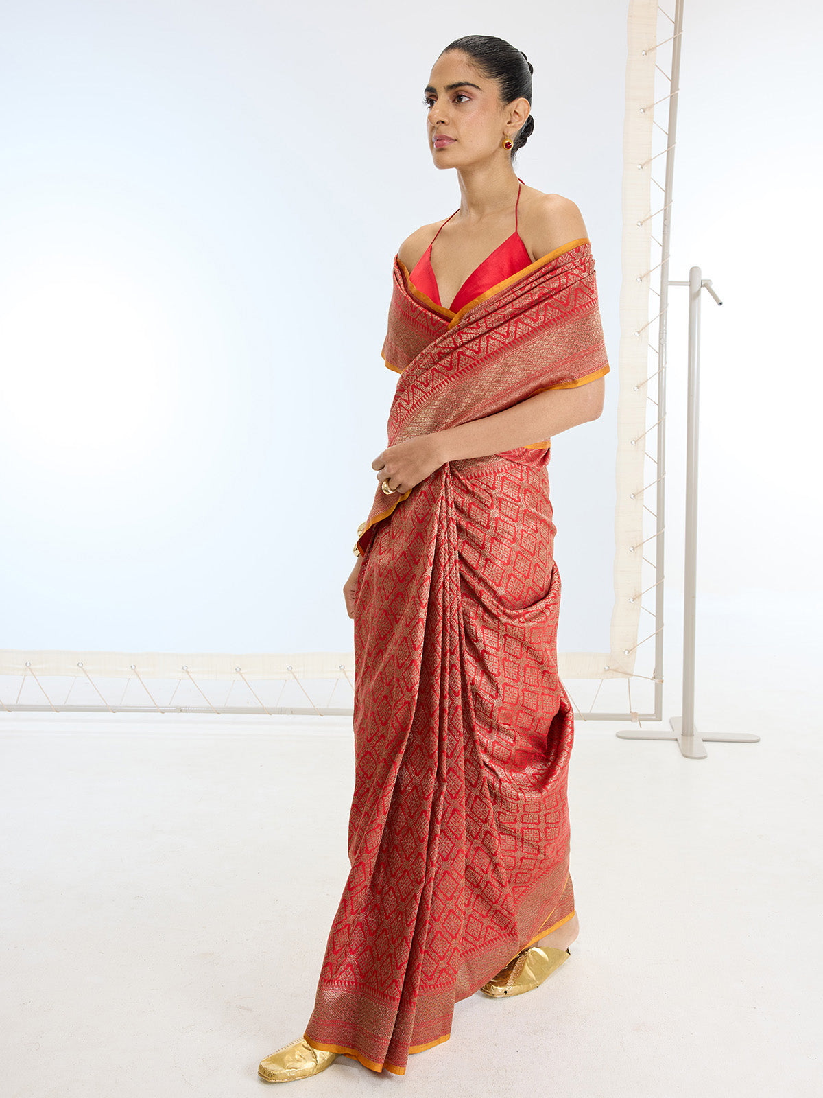 Handwoven Red Silk Saree