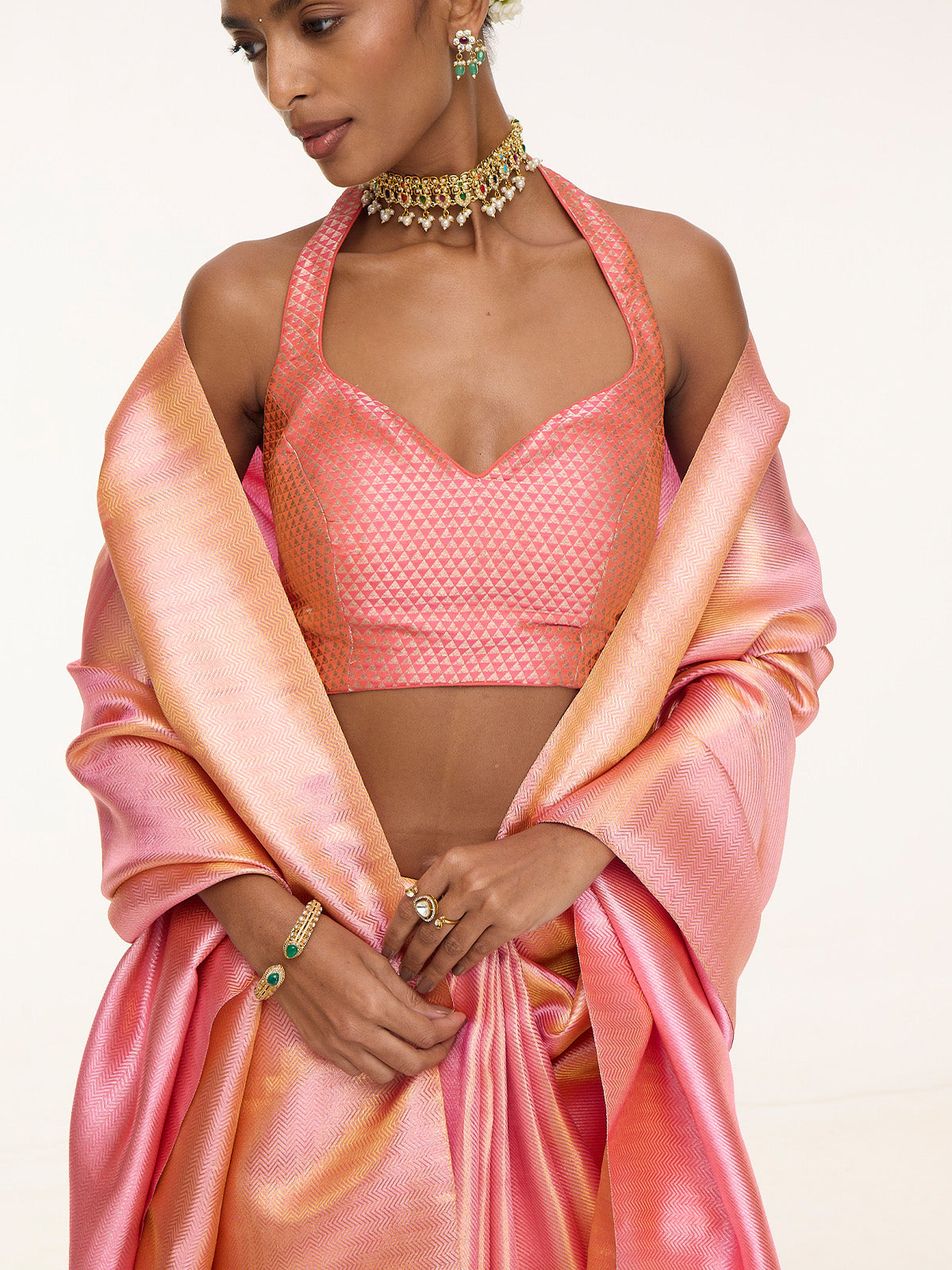 Handwoven Rouge Kanjivaram Saree