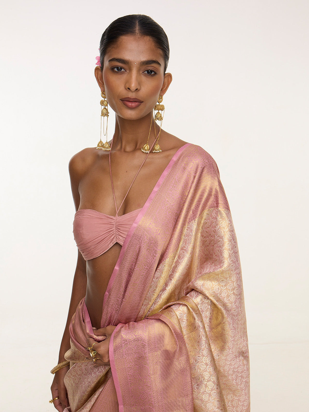 Handwoven Peach Kanjivaram Saree