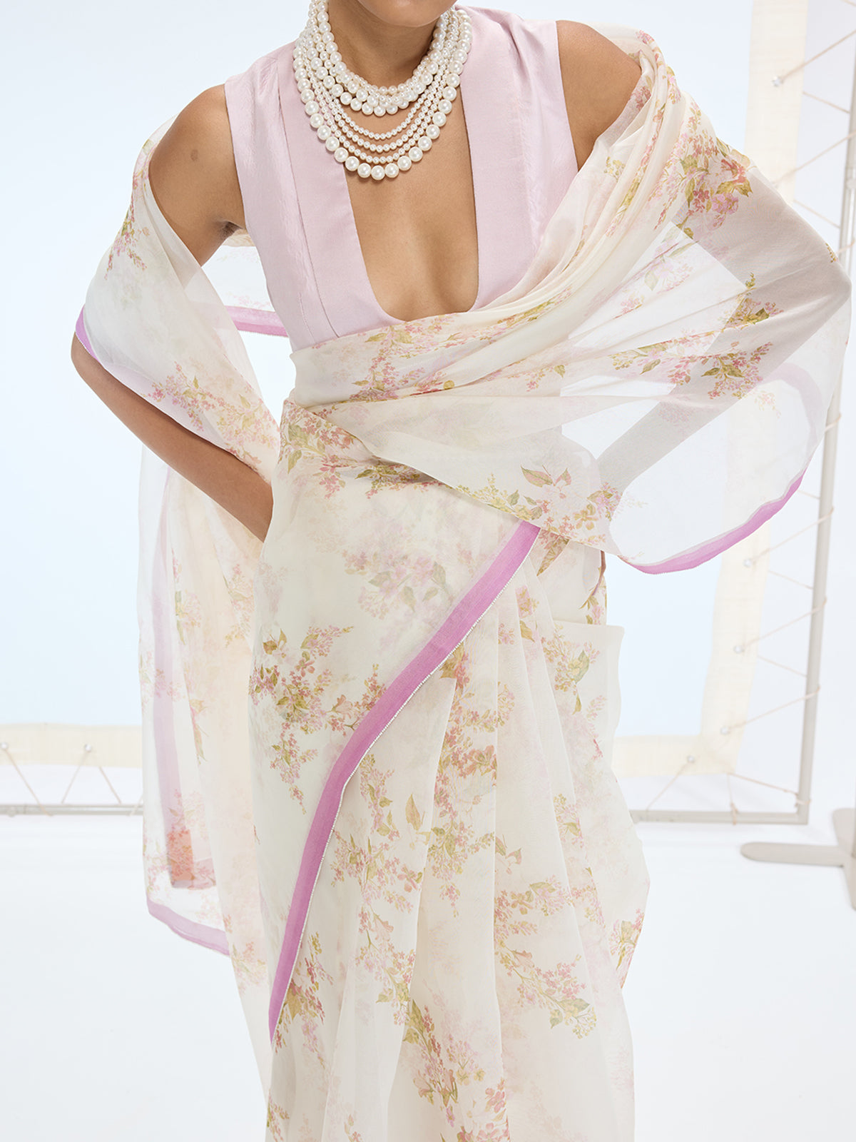 The Emma Saree In Off-White