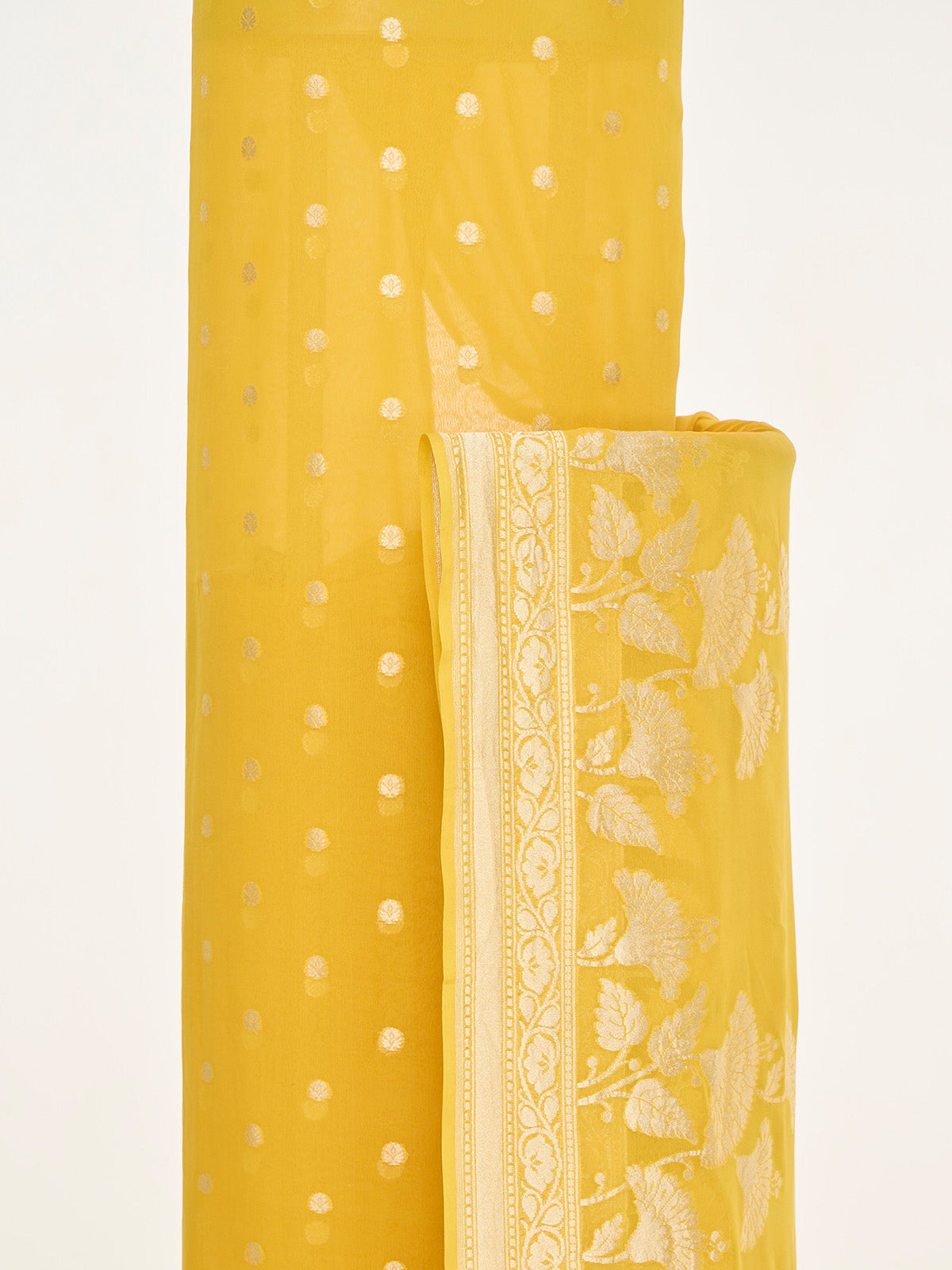 Handwoven Yellow Banarasi Suit Set