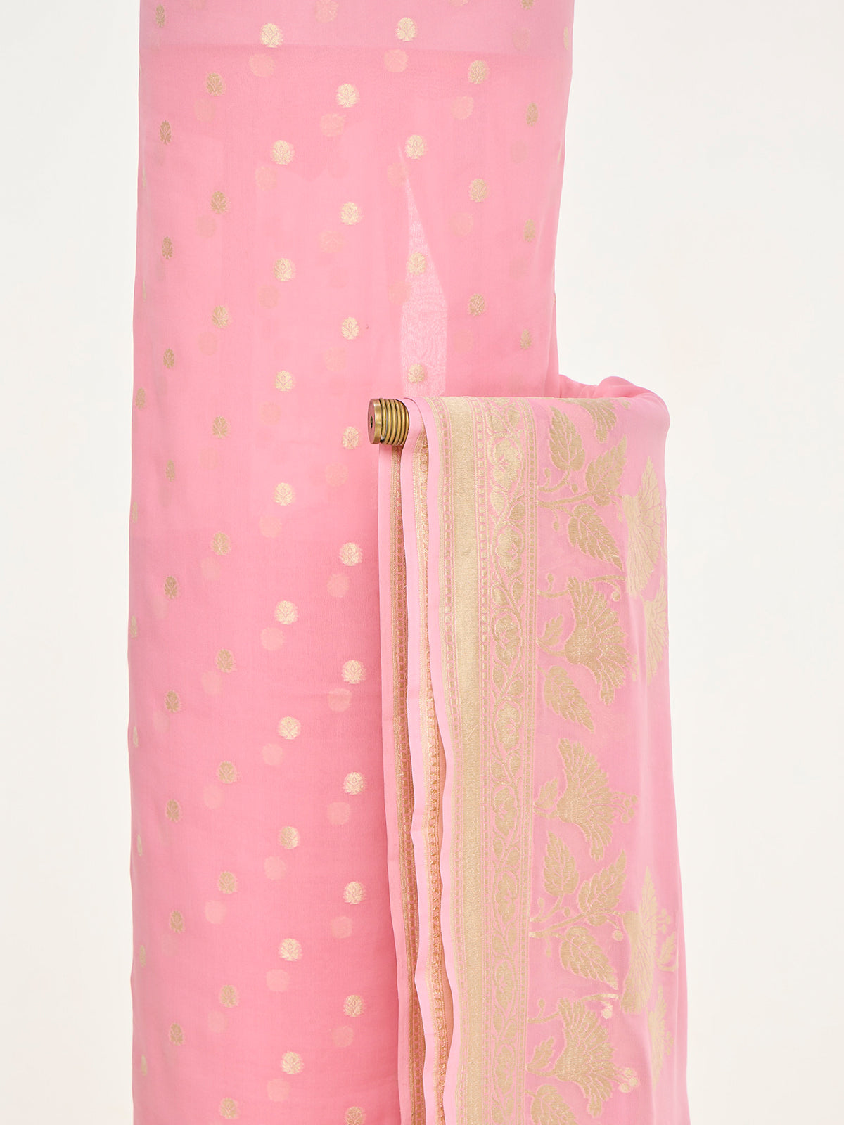 Handwoven Baby Pink Banarasi Suit Set