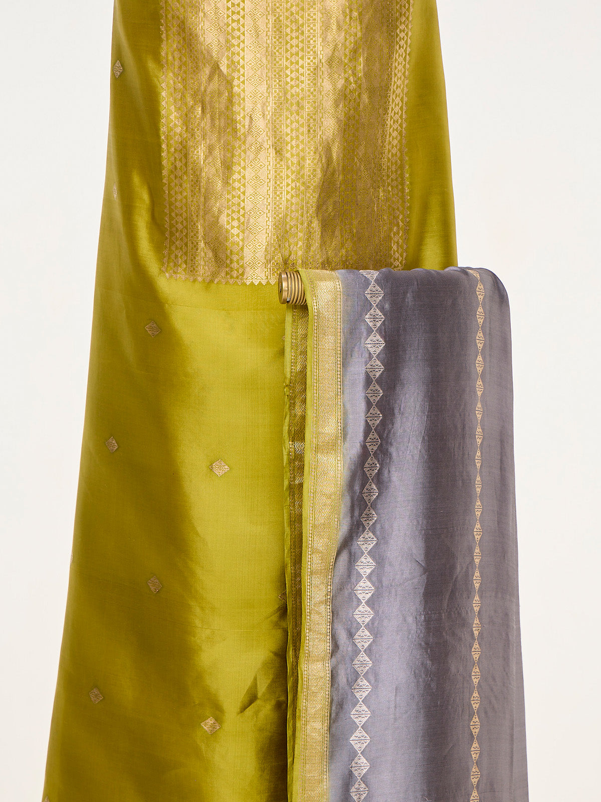 Handwoven Yellow Ochre Banarasi Suit Set