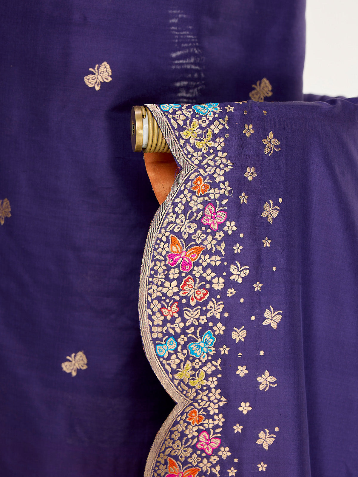 Handwoven Indigo Banarasi Suit Set