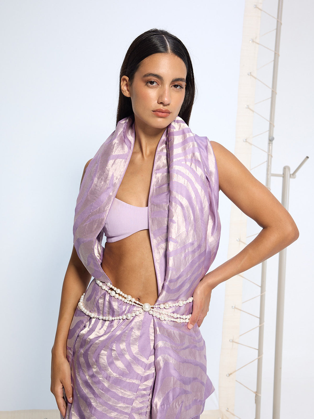 Handwoven Lavender Silk Saree