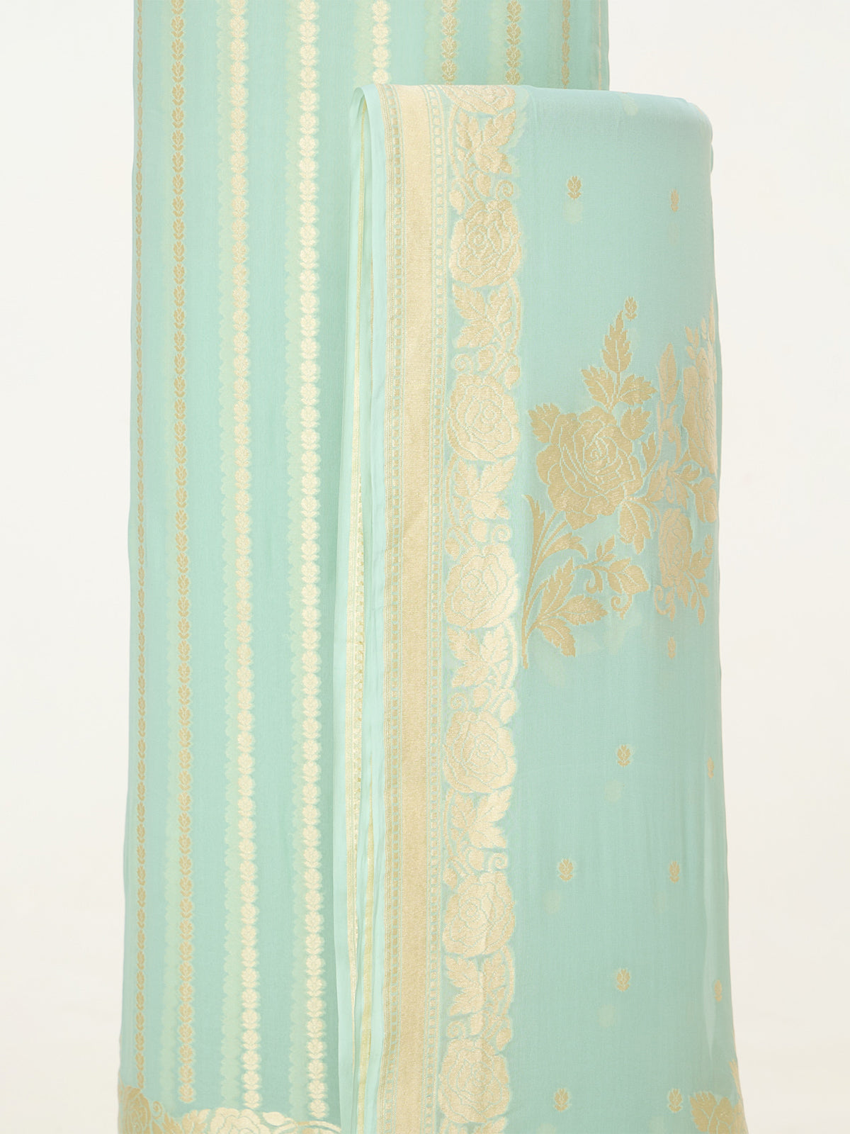 Handwoven Sea Green Banarasi Suit Set