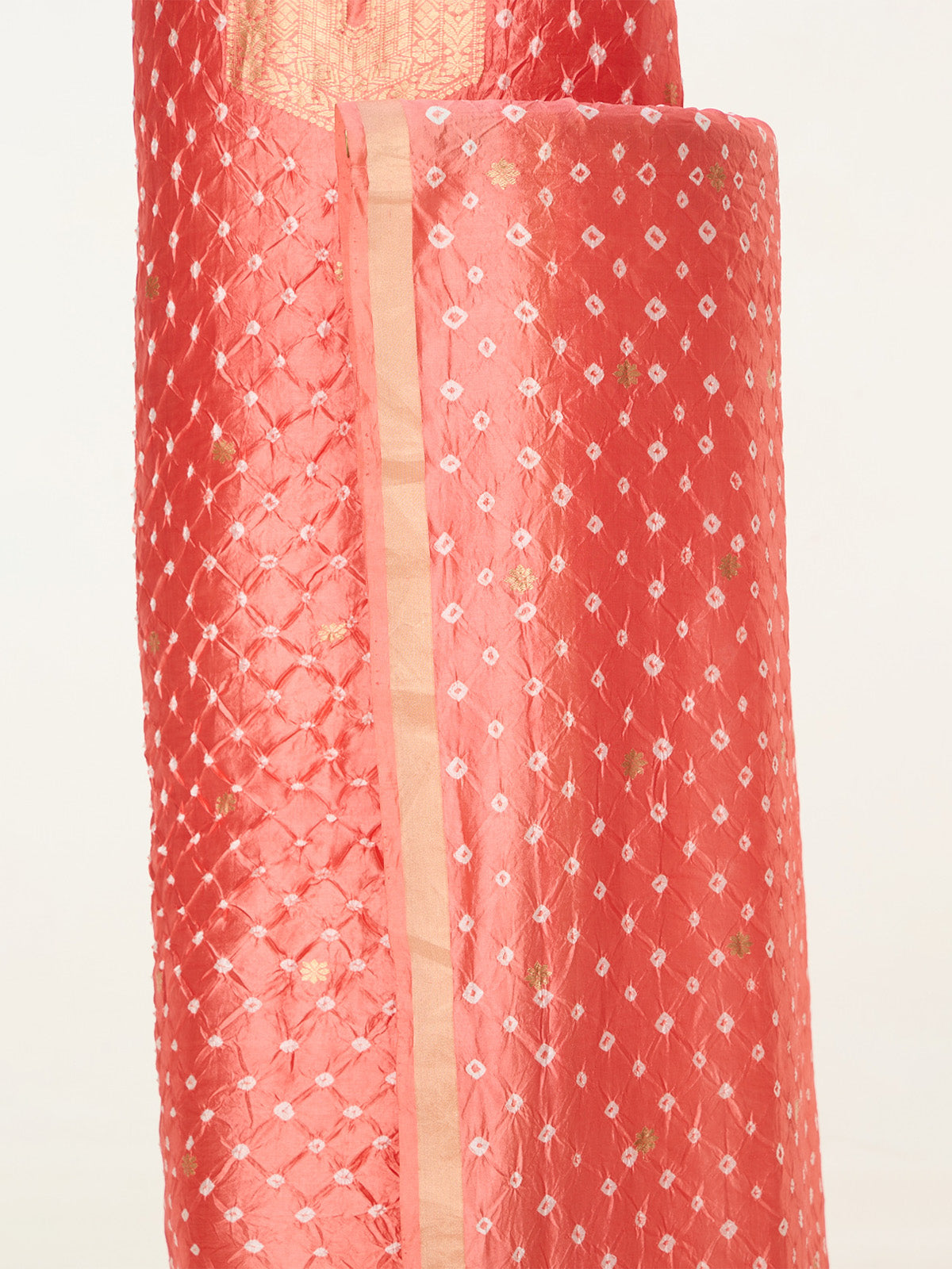 Handwoven Peach Banarasi Suit Set