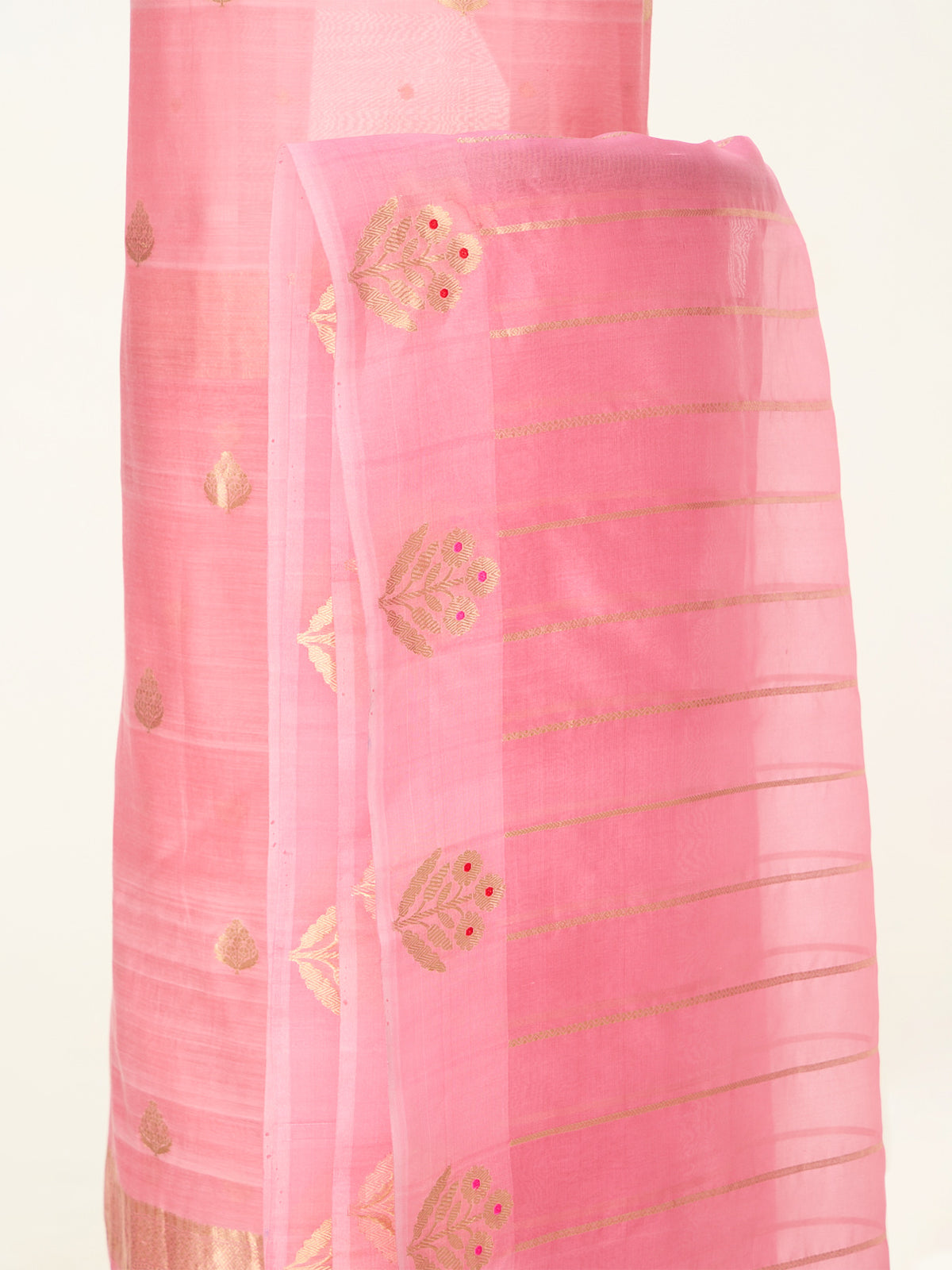 Handwoven Pink Banarasi Suit Set