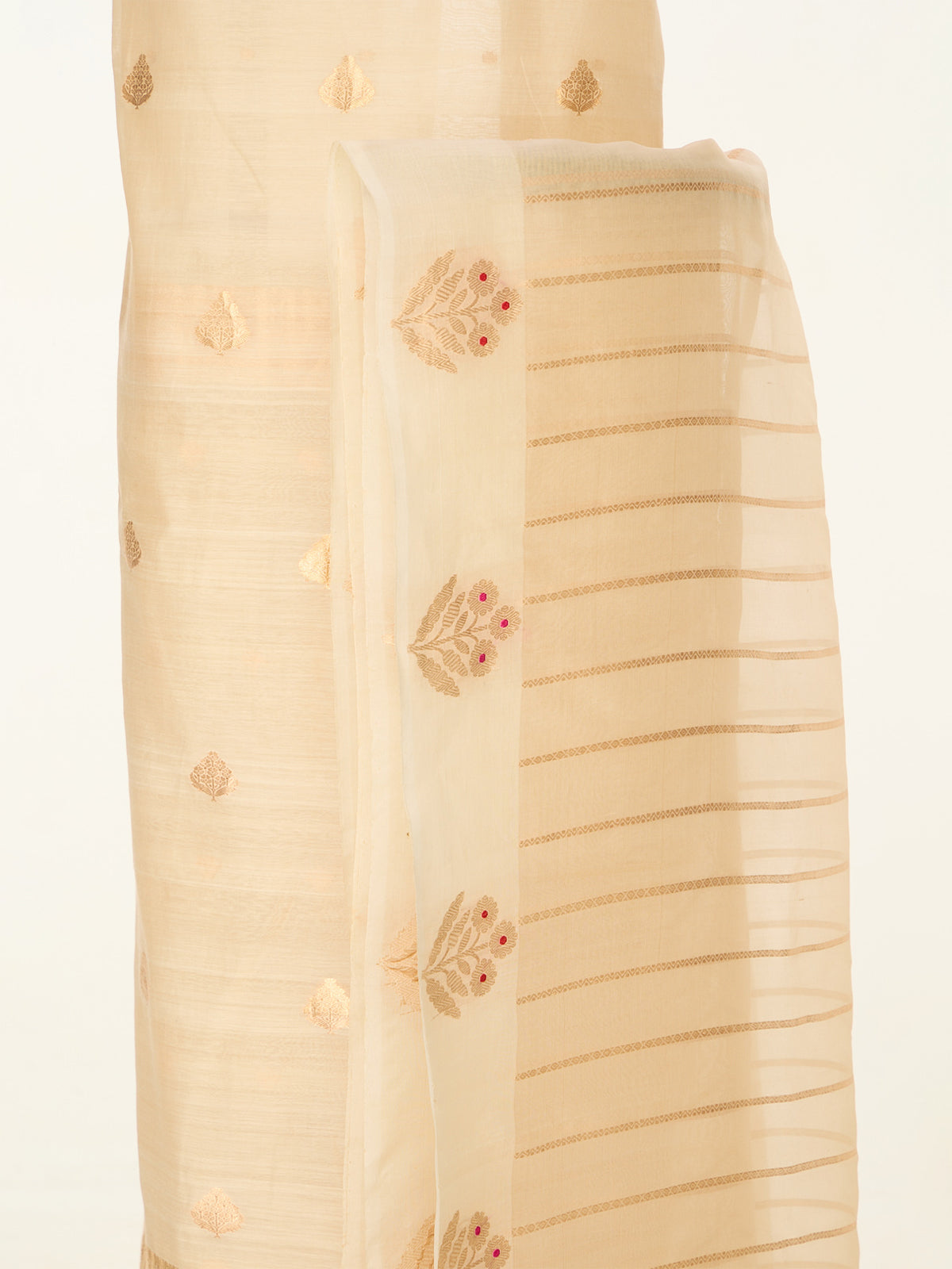 Handwoven Sand Banarasi Suit Set