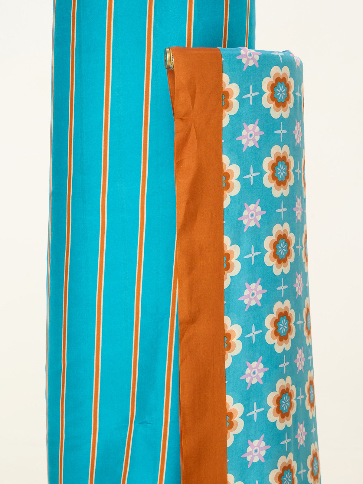 Teal Blue Printed Suit Set